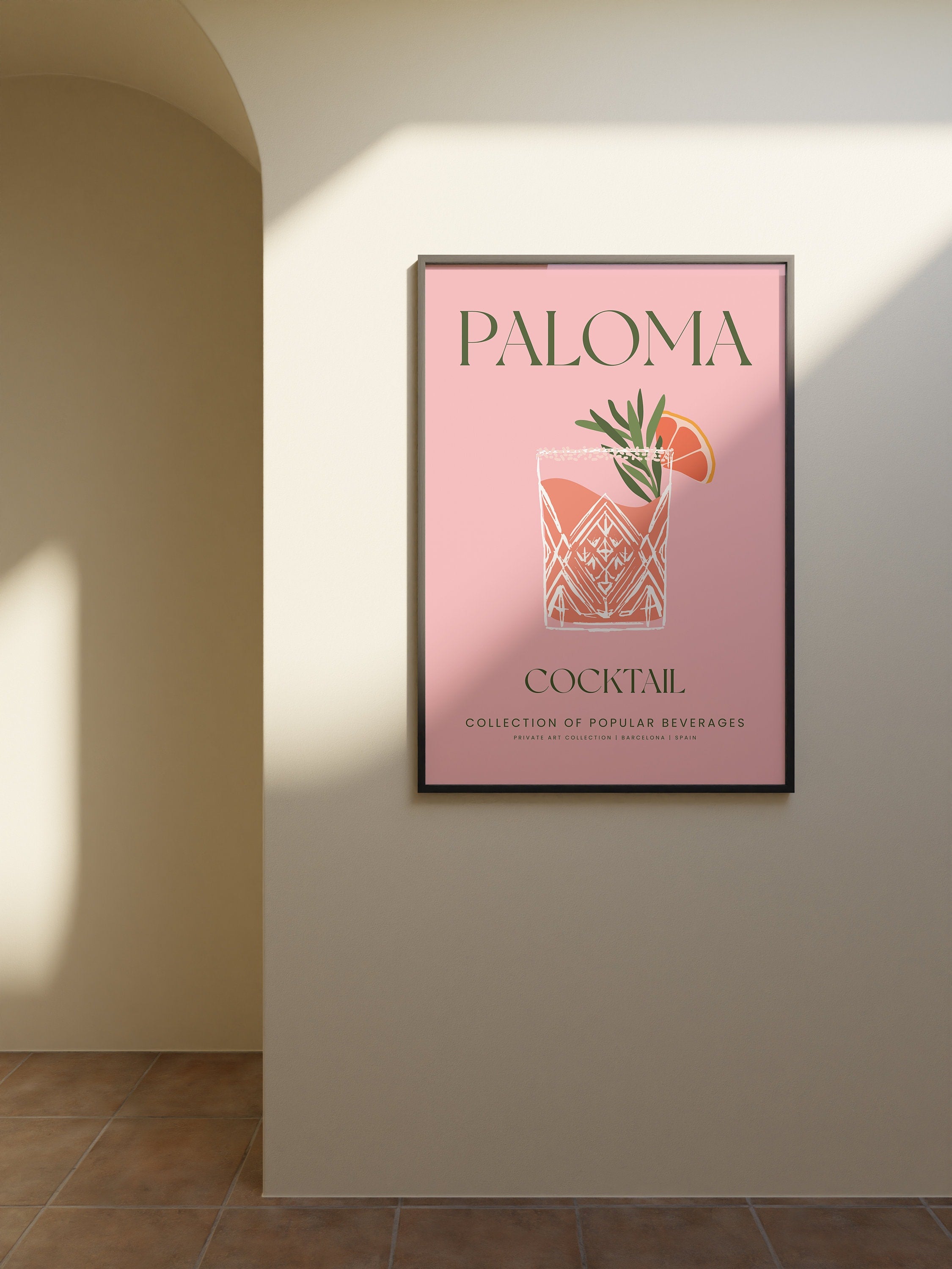 Paloma Art Print,Digital Downloads,Christmas Gift,Bar Cart Art,Trendy Art,Retro Cocktails Art,Girly Art,Cocktail Prints, Paloma Poster