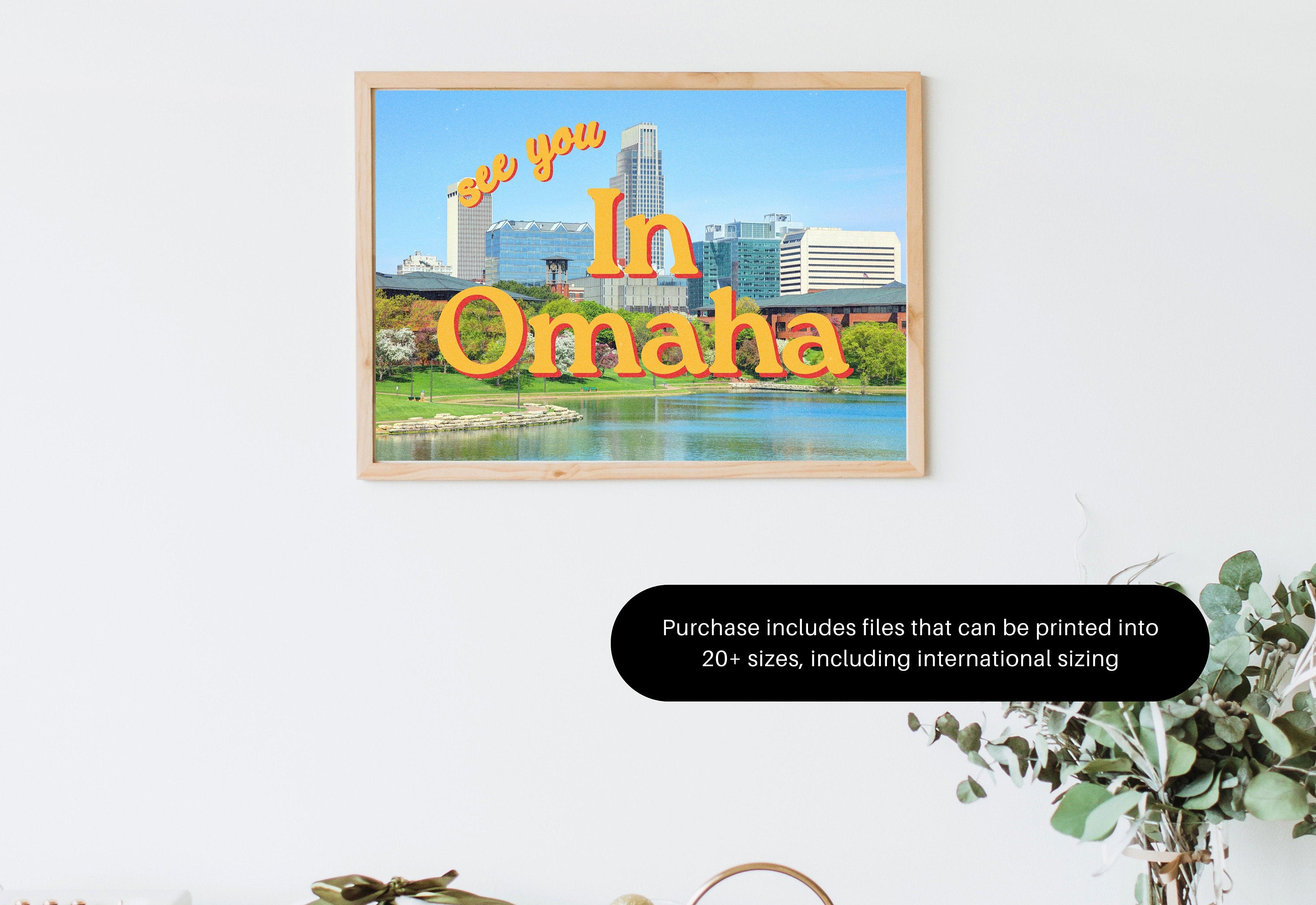 Grainy Retro Print, Omaha Digital Print, See you in Omaha, Retro Photograph Prints, Retro City Art Print, Unique Retro Art, Nebraska Posters