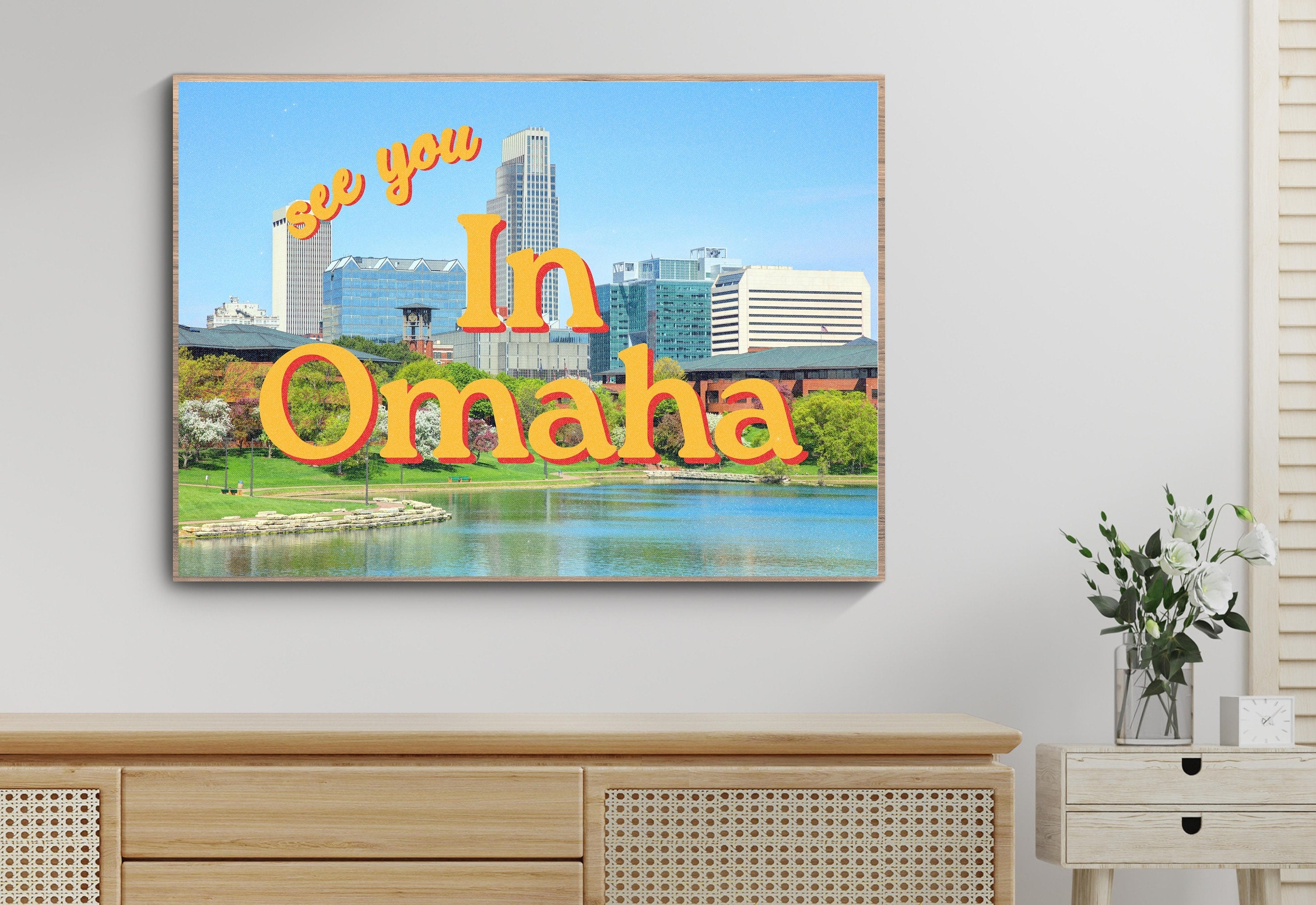 Grainy Retro Print, Omaha Digital Print, See you in Omaha, Retro Photograph Prints, Retro City Art Print, Unique Retro Art, Nebraska Posters