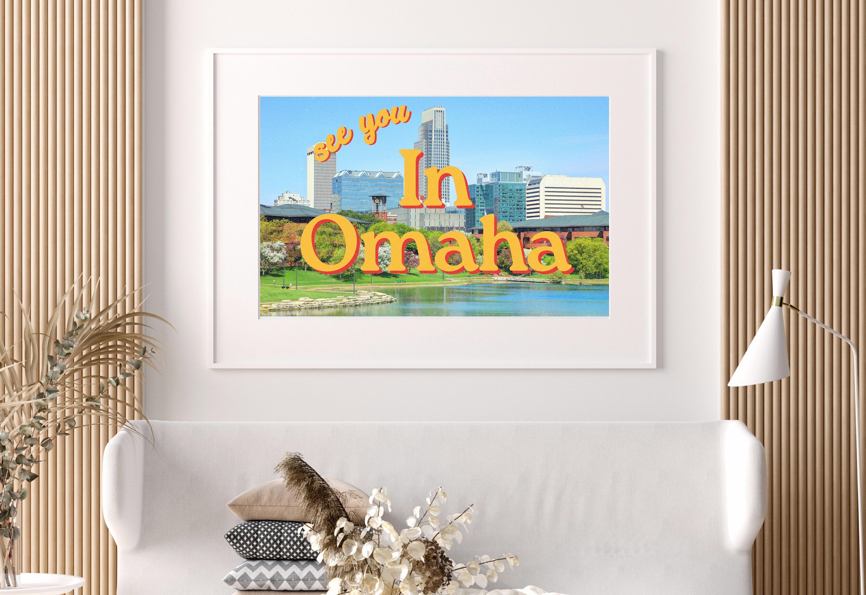 Grainy Retro Print, Omaha Digital Print, See you in Omaha, Retro Photograph Prints, Retro City Art Print, Unique Retro Art, Nebraska Posters