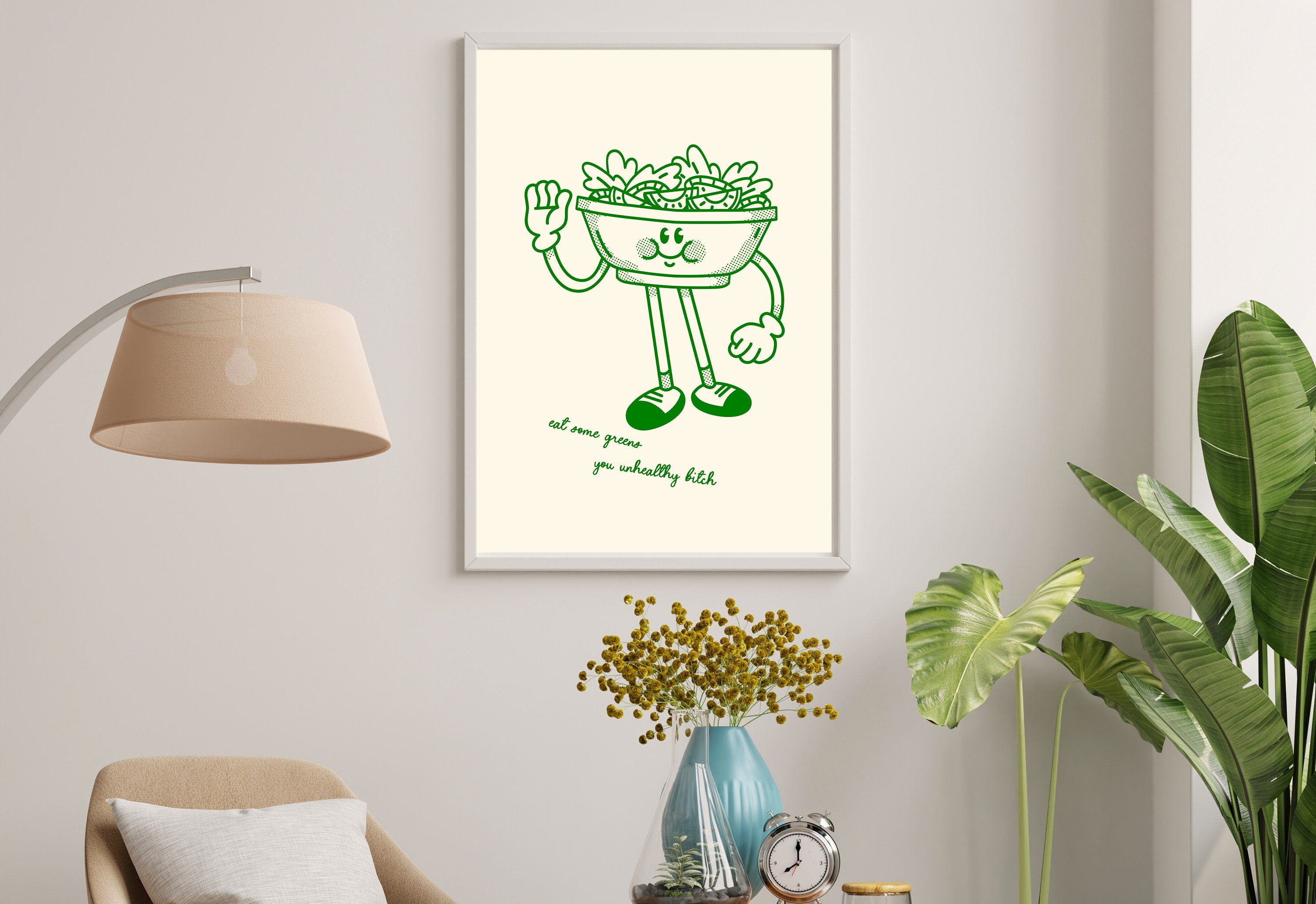 Salad Art, Digital Download,Kitchen Wall Art Print,Digital Food Art Print,Trendy Wall Art Print,Kitchen Printables,Kitchen Wall Decor