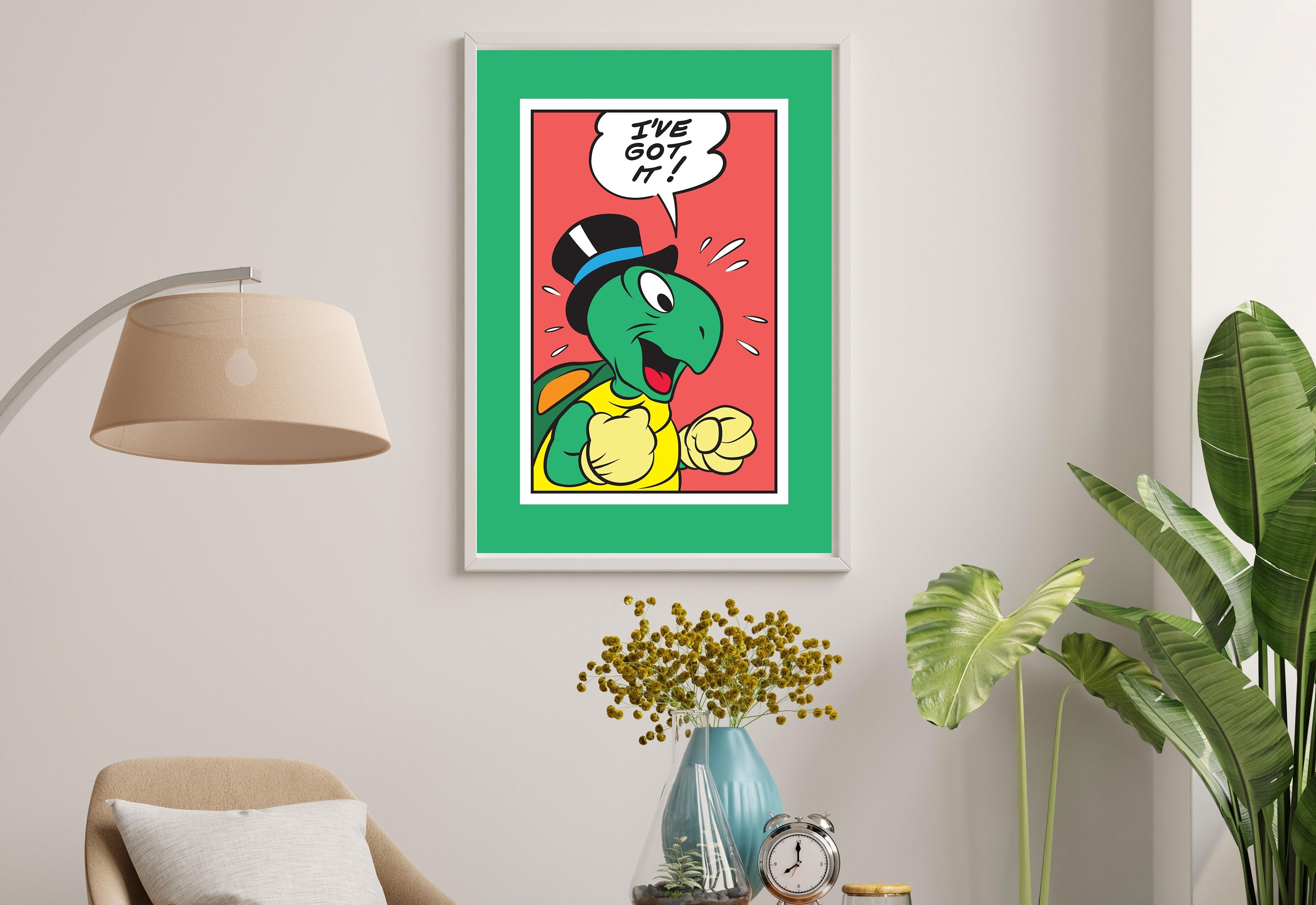 Digital Prints, Retro Art Decor, Cute Cartoon Art, Turtle Cartoon Art, Retro Cartoon Art, Cute Animal Art, Turtle Cartoon, Turtle Comic Art