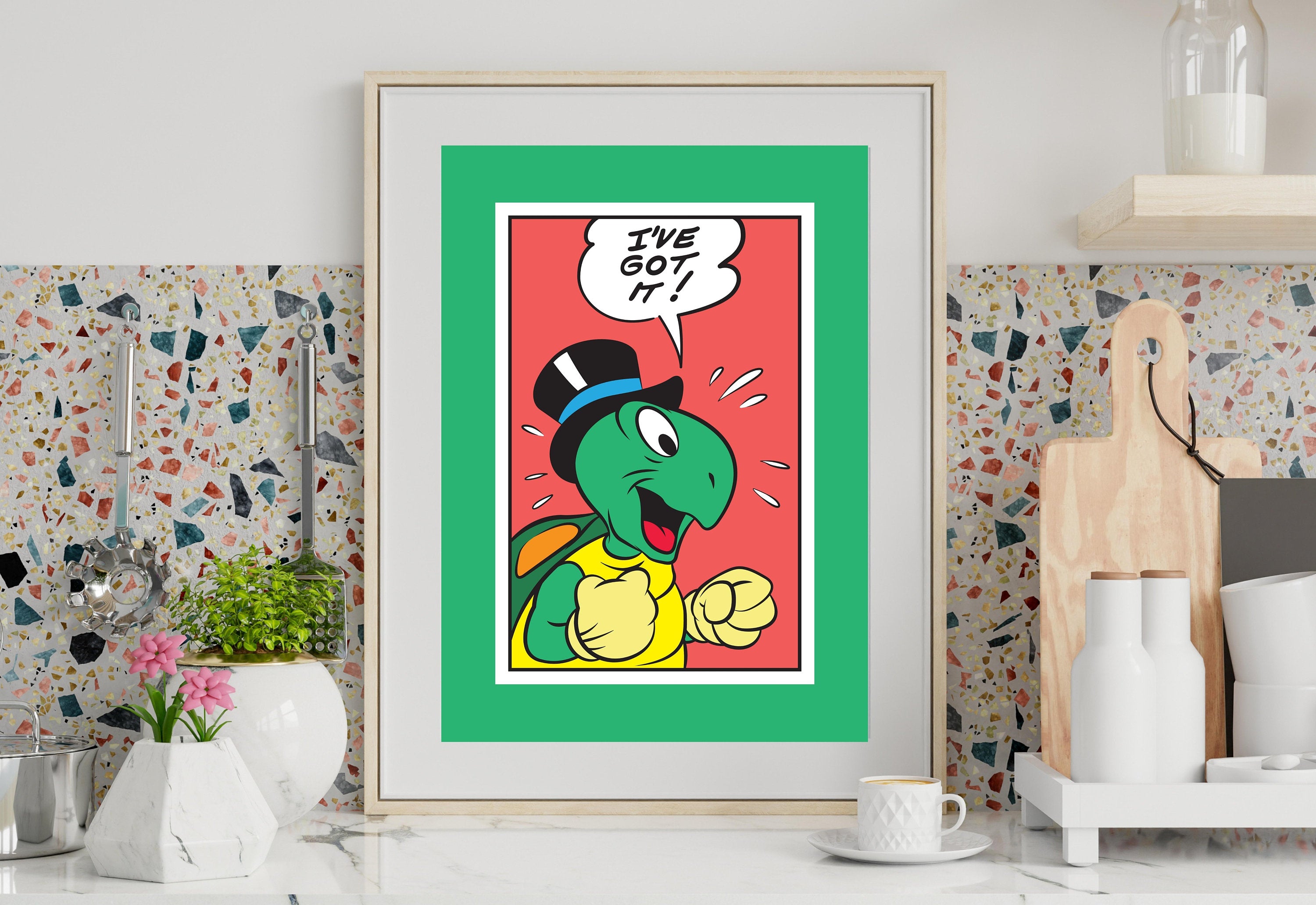 Digital Prints, Retro Art Decor, Cute Cartoon Art, Turtle Cartoon Art, Retro Cartoon Art, Cute Animal Art, Turtle Cartoon, Turtle Comic Art