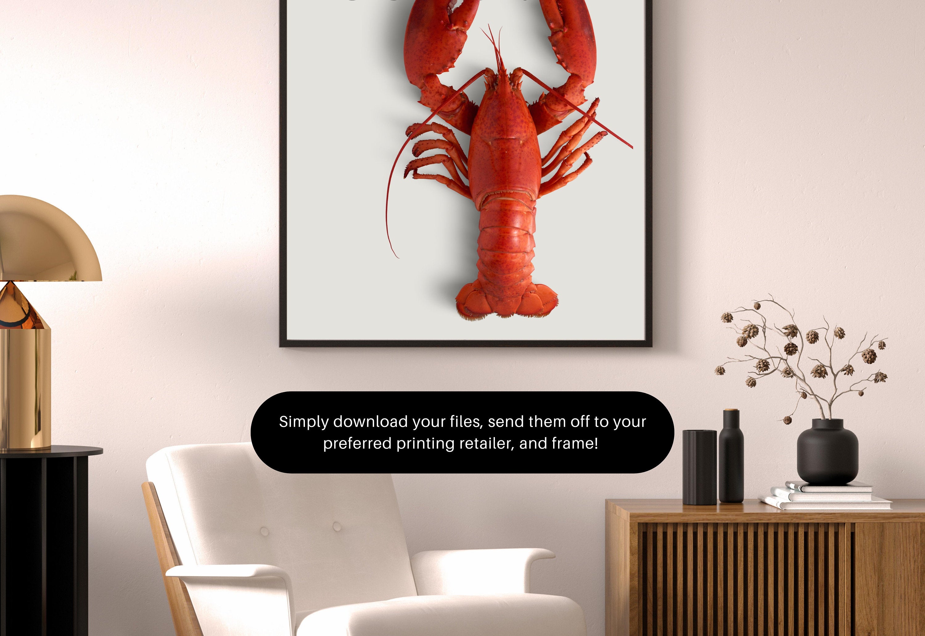 You're my lobster, Digital Art, Cute lobster Art, Retro Decor, Friends Themed Art, Vintage Art, Y2K Girly Decor, You're my lobster prints