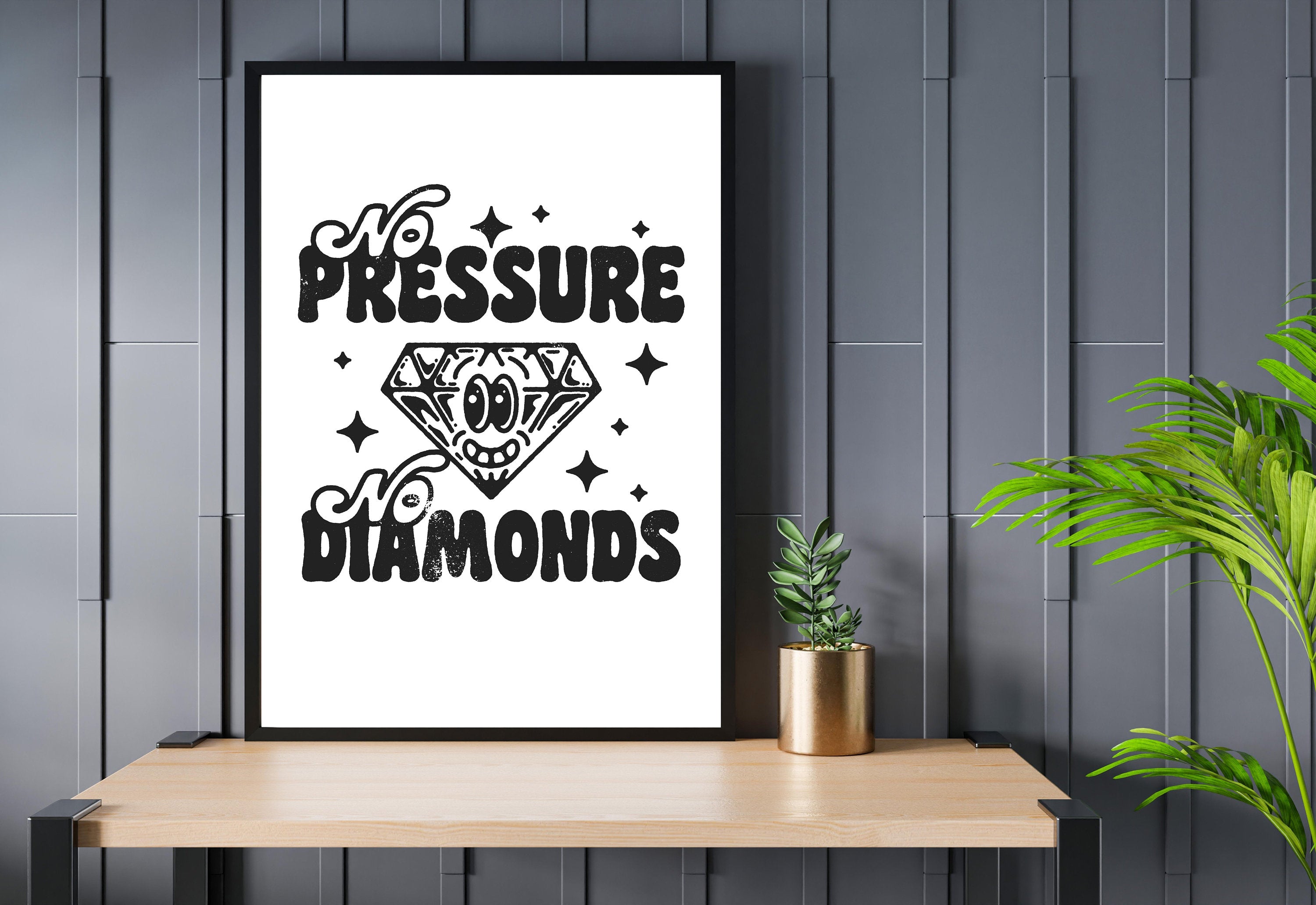 Aesthetic Decor, Cute Art Posters, Inspo Wall Print, Minimalist Cartoon, Diamonds Art Print, Retro Diamonds Art, Wall Art Print, Digital Art