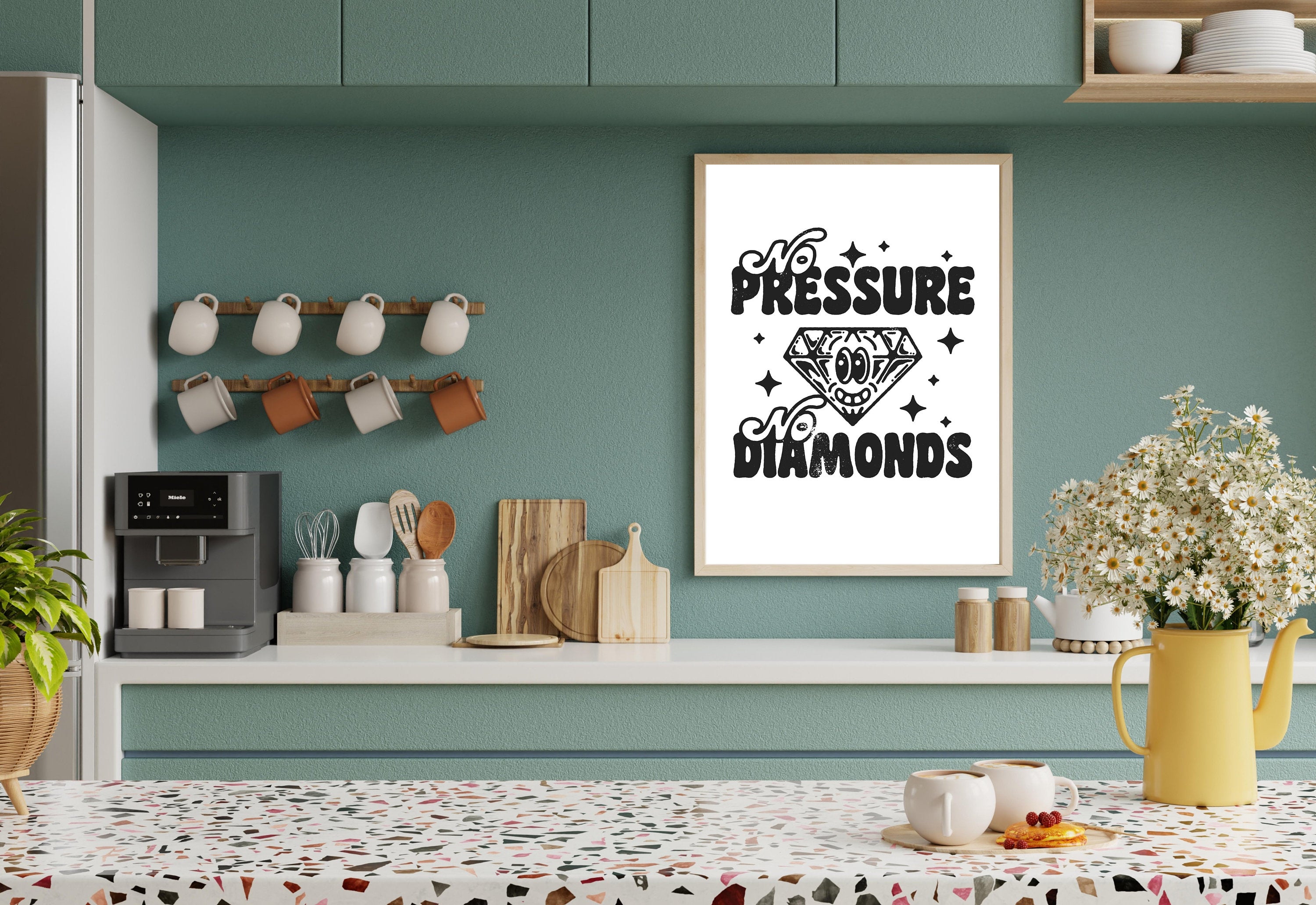 Aesthetic Decor, Cute Art Posters, Inspo Wall Print, Minimalist Cartoon, Diamonds Art Print, Retro Diamonds Art, Wall Art Print, Digital Art