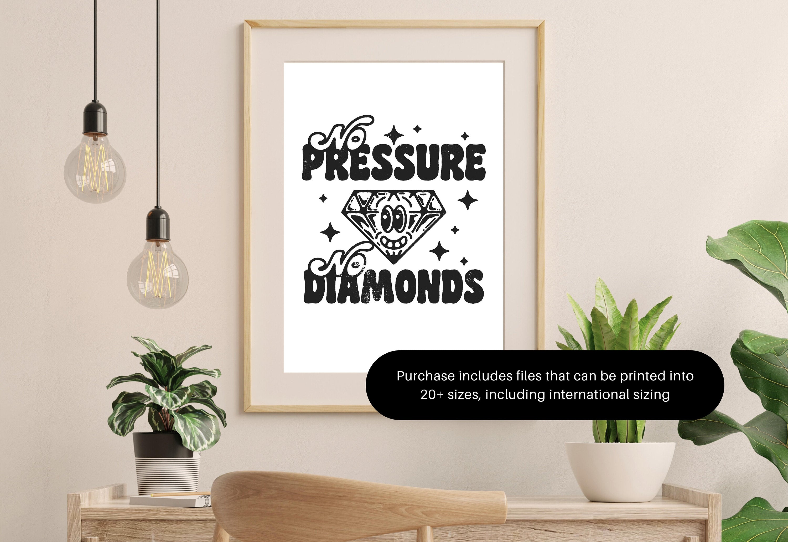 Aesthetic Decor, Cute Art Posters, Inspo Wall Print, Minimalist Cartoon, Diamonds Art Print, Retro Diamonds Art, Wall Art Print, Digital Art