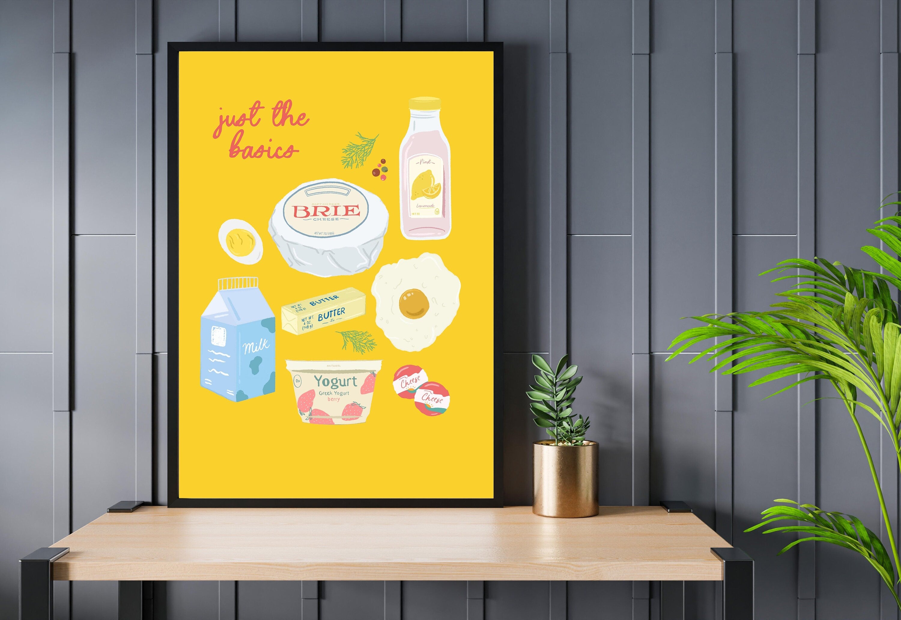 Retro Food Poster, Digital Download, Preppy Food Prints, Fun Kitchen Art, Doodle Food, Y2K Aesthetic, Girly Kitchen Art, Bar Cart Posters