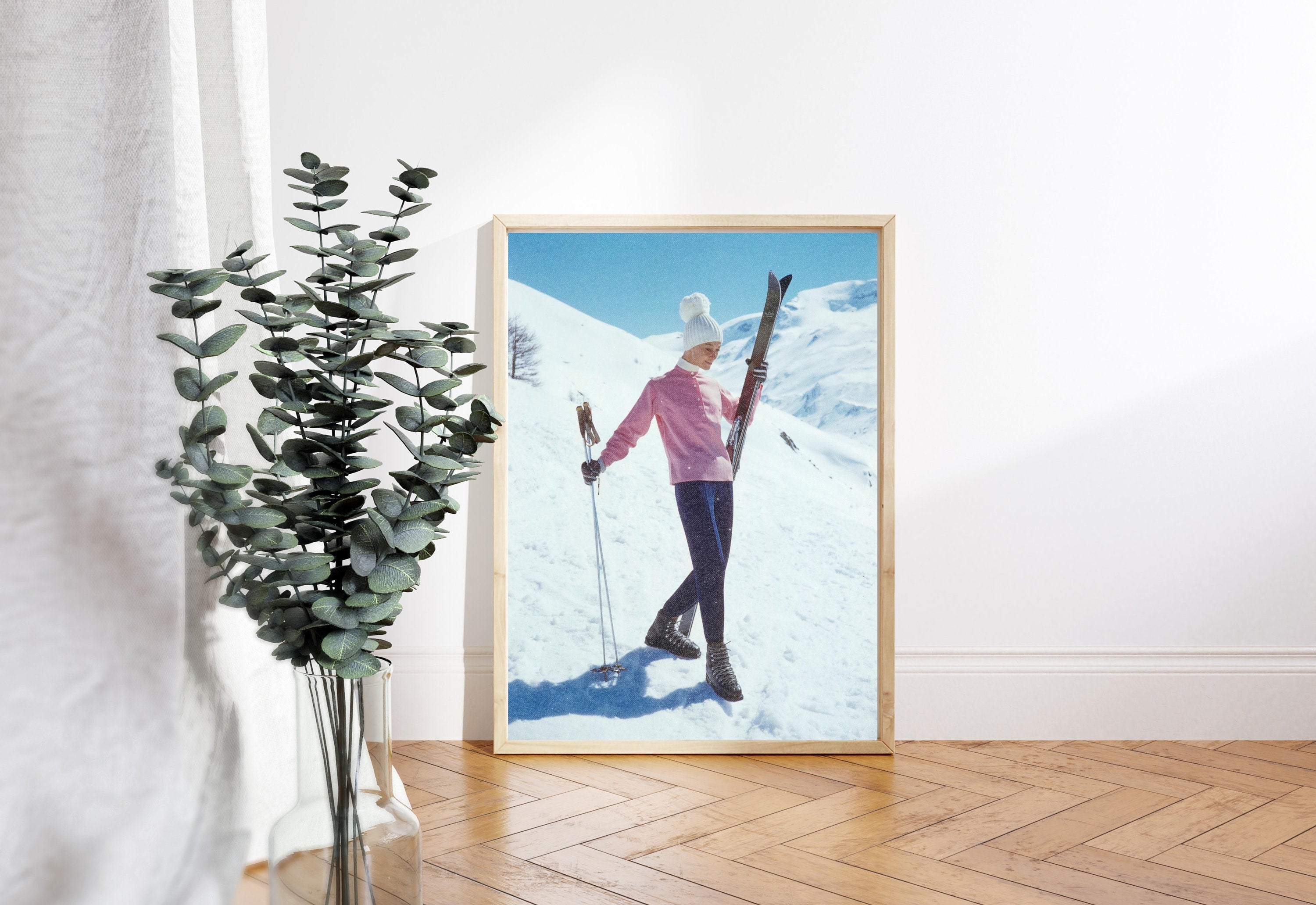 Digital Art Prints, Skiing Wall Art, Retro Photograph Prints, Snow Print, Preppy Prints, Bar Cart, Colorado Art Print, Vintage photo Art