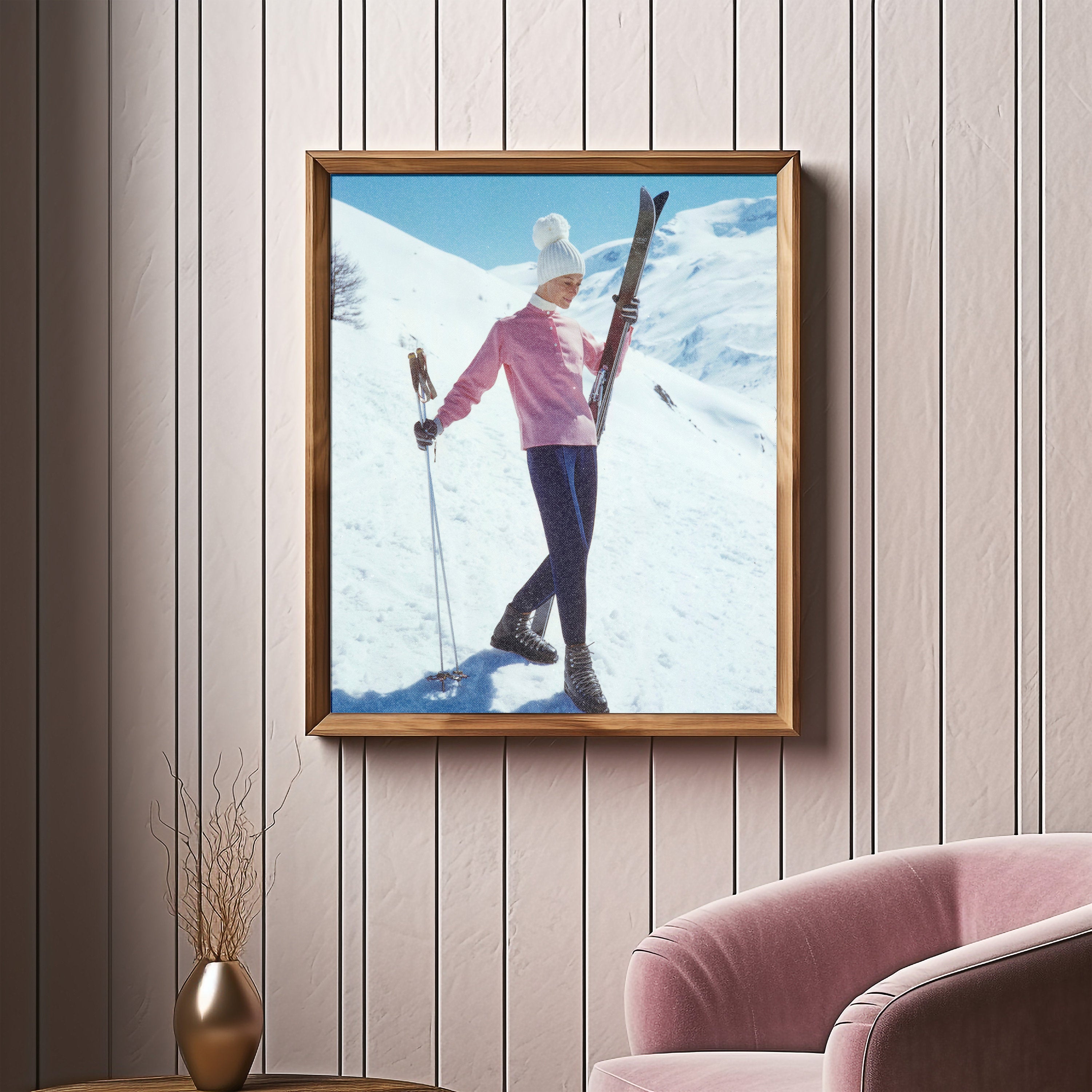 Digital Art Prints, Skiing Wall Art, Retro Photograph Prints, Snow Print, Preppy Prints, Bar Cart, Colorado Art Print, Vintage photo Art