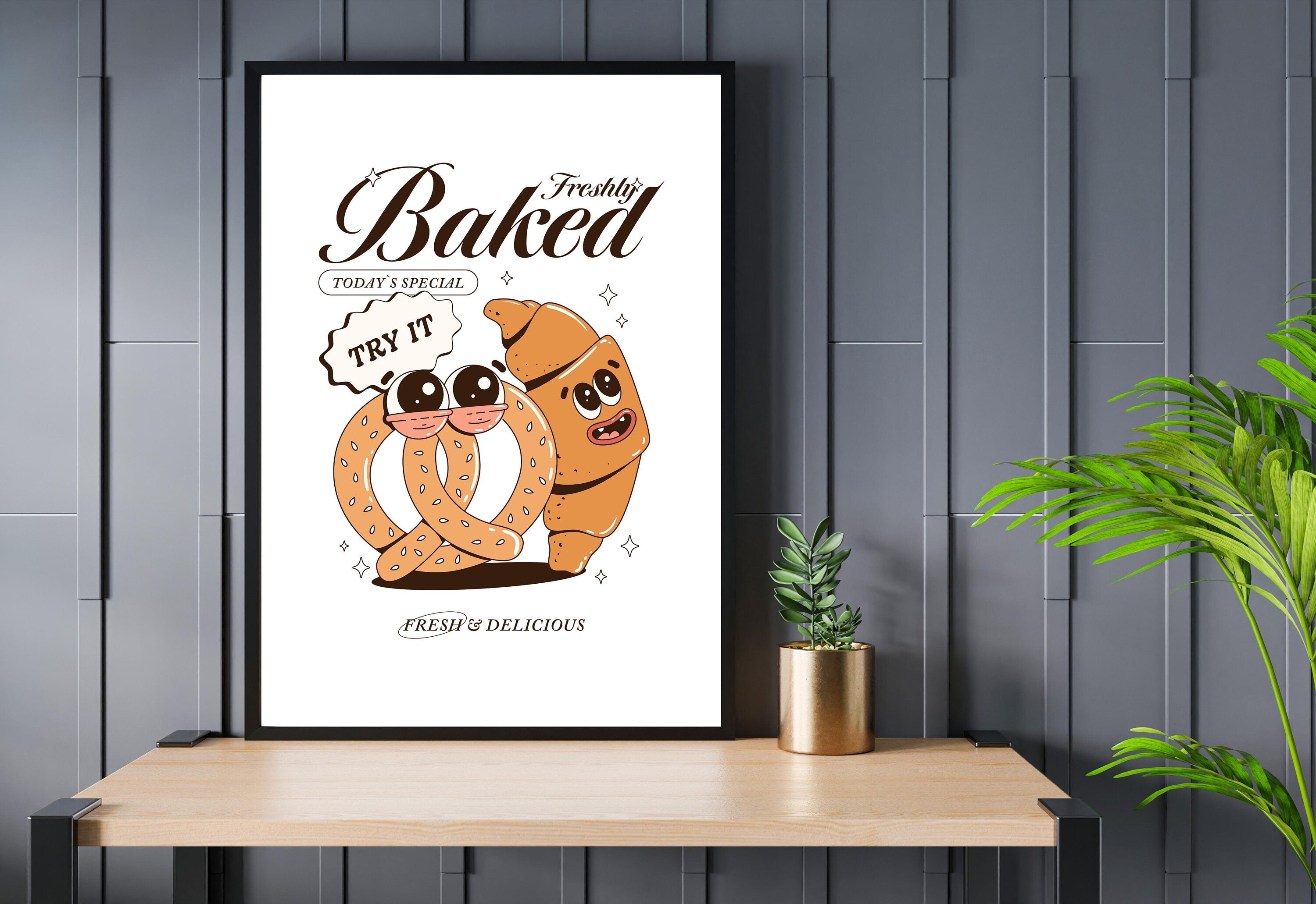 Retro Cartoon Poster, Breakfast Prints, Breakfast Art, Kitchen Posters, Mood and Feelings Poster, Cute Cartoon Posters, Kitchen Art Prints