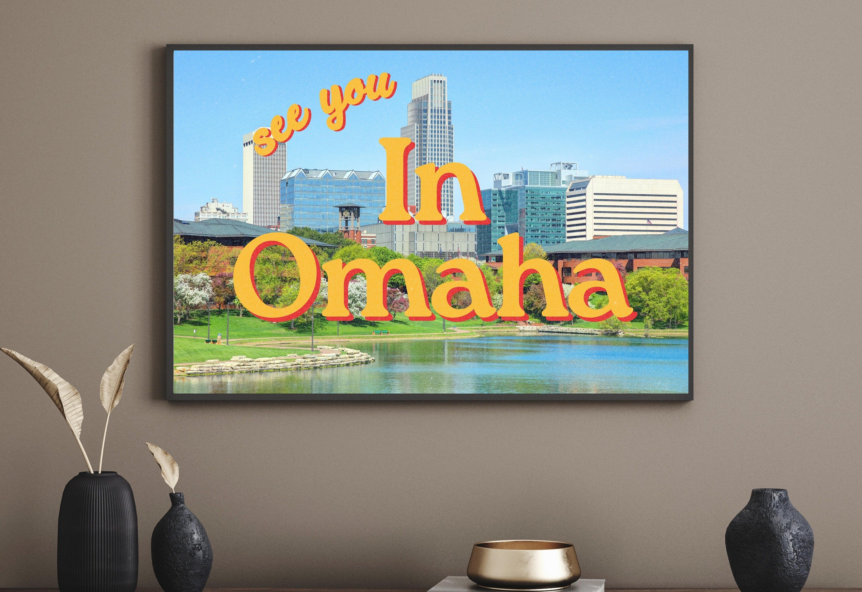 Grainy Retro Print, Omaha Digital Print, See you in Omaha, Retro Photograph Prints, Retro City Art Print, Unique Retro Art, Nebraska Posters