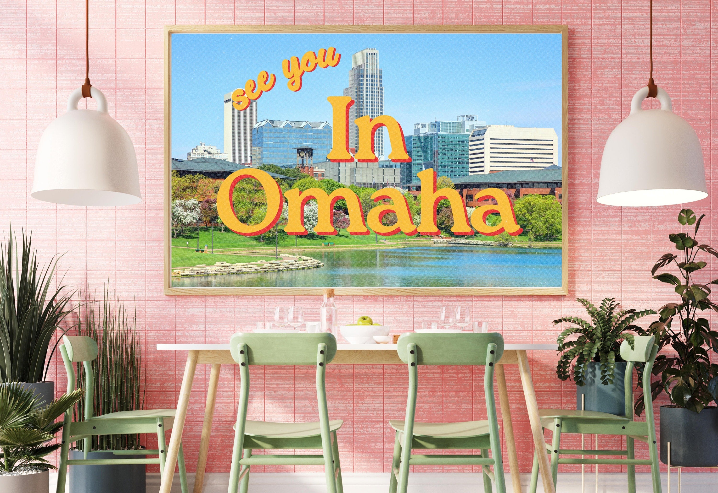 Grainy Retro Print, Omaha Digital Print, See you in Omaha, Retro Photograph Prints, Retro City Art Print, Unique Retro Art, Nebraska Posters