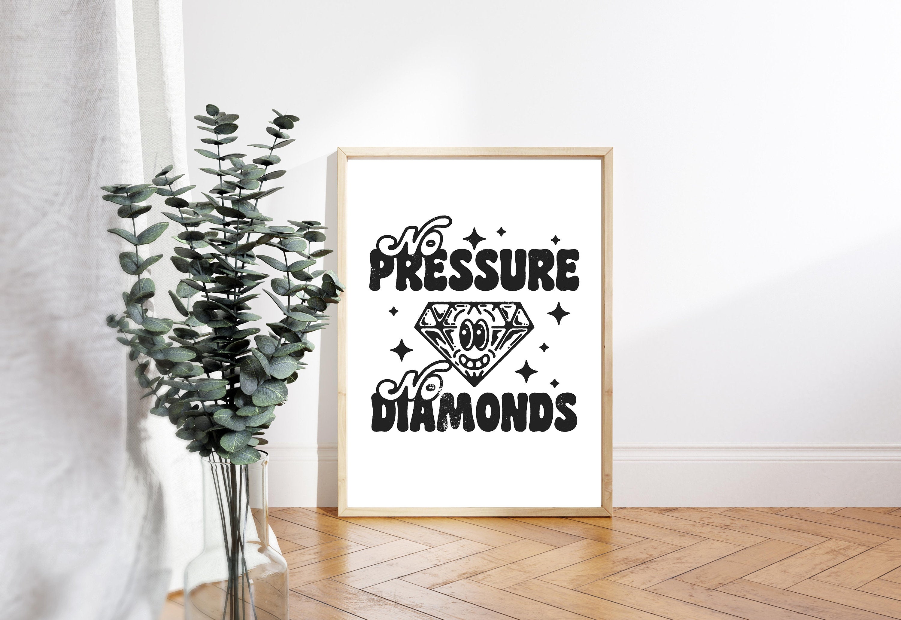 Aesthetic Decor, Cute Art Posters, Inspo Wall Print, Minimalist Cartoon, Diamonds Art Print, Retro Diamonds Art, Wall Art Print, Digital Art