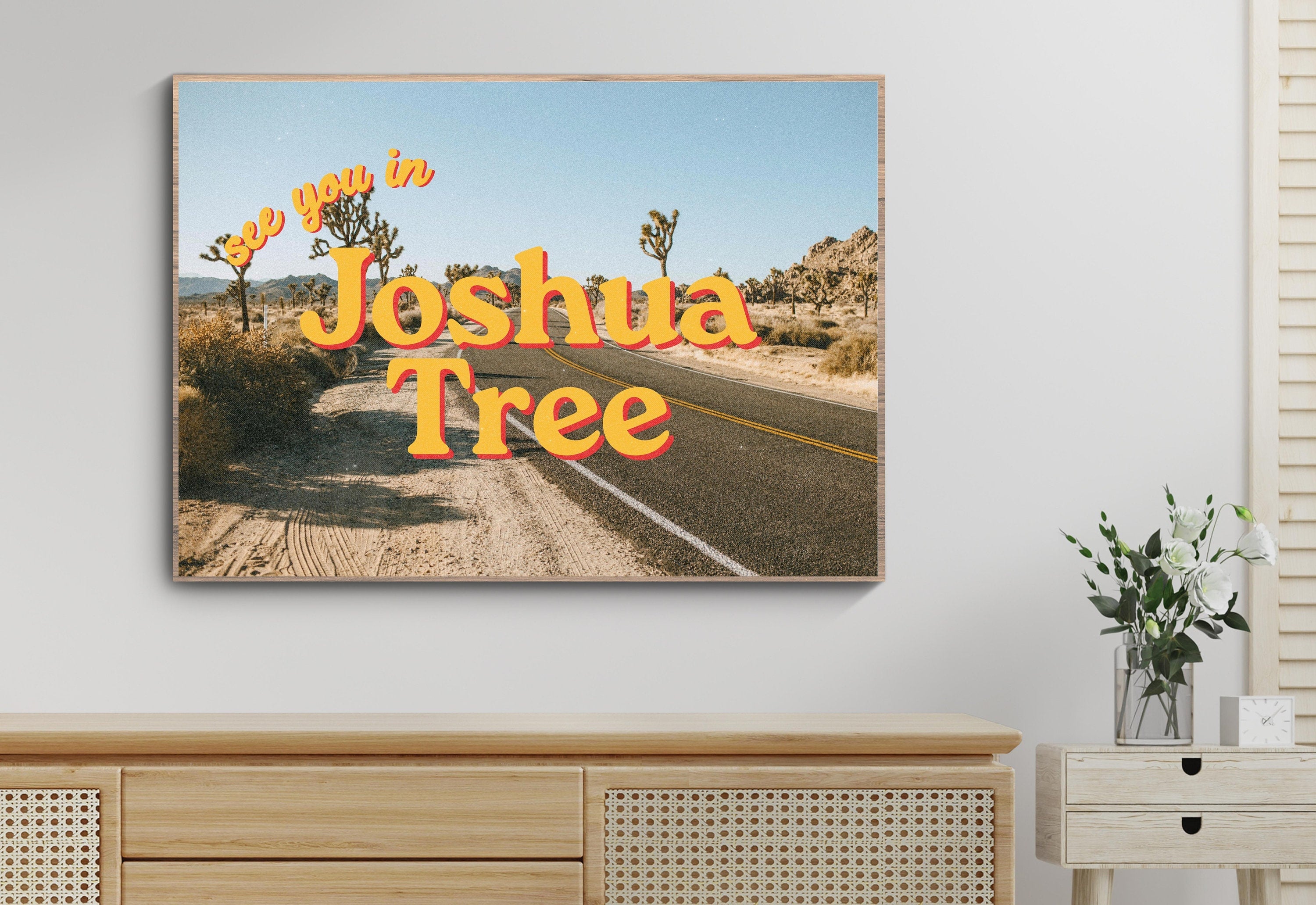 Grainy Retro Print, Digital Art, See you in the desert, Retro Photograph Prints, Retro Photo Art Print ,joshua tree Art Print, Palm Springs