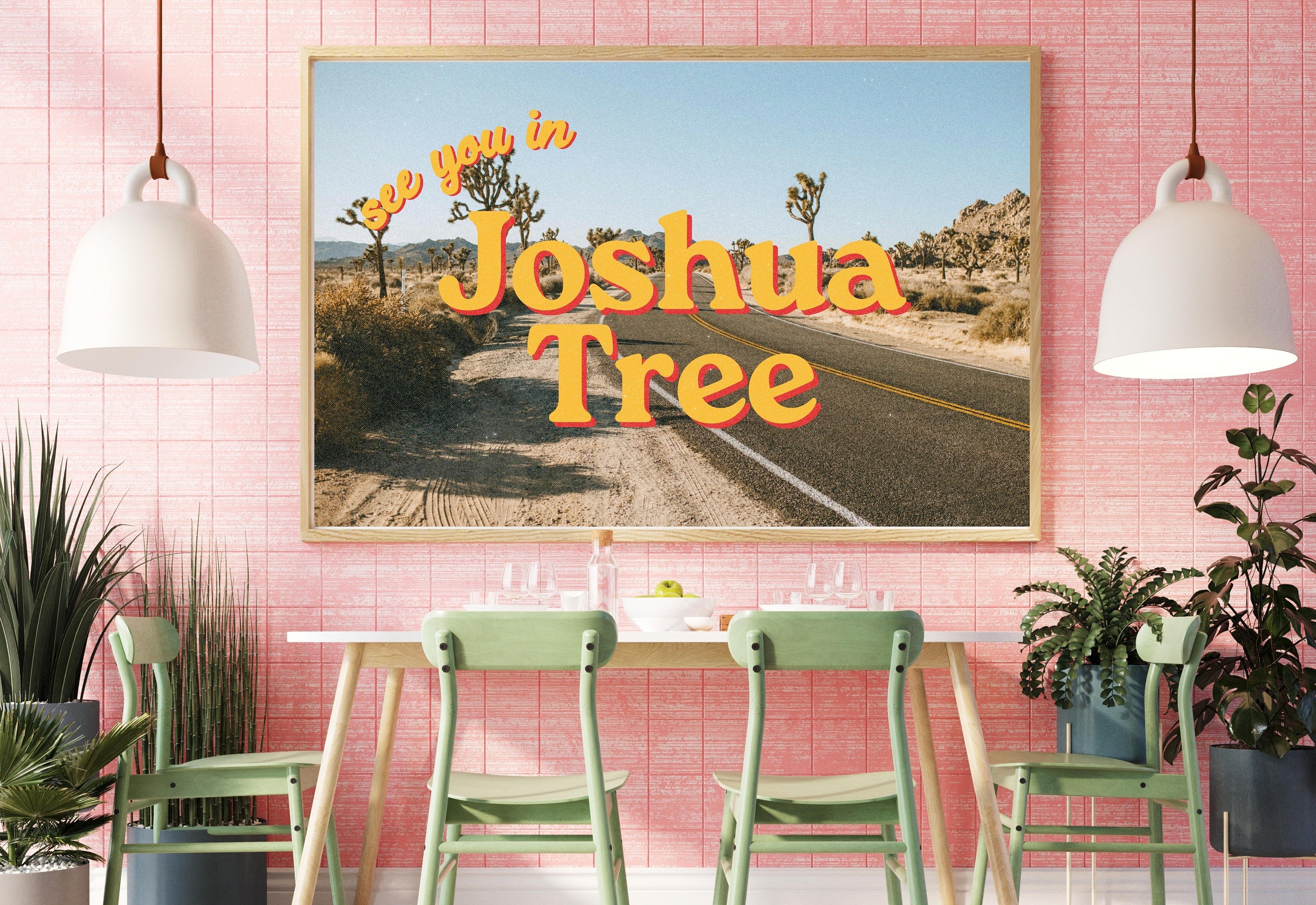 Grainy Retro Print, Digital Art, See you in the desert, Retro Photograph Prints, Retro Photo Art Print ,joshua tree Art Print, Palm Springs