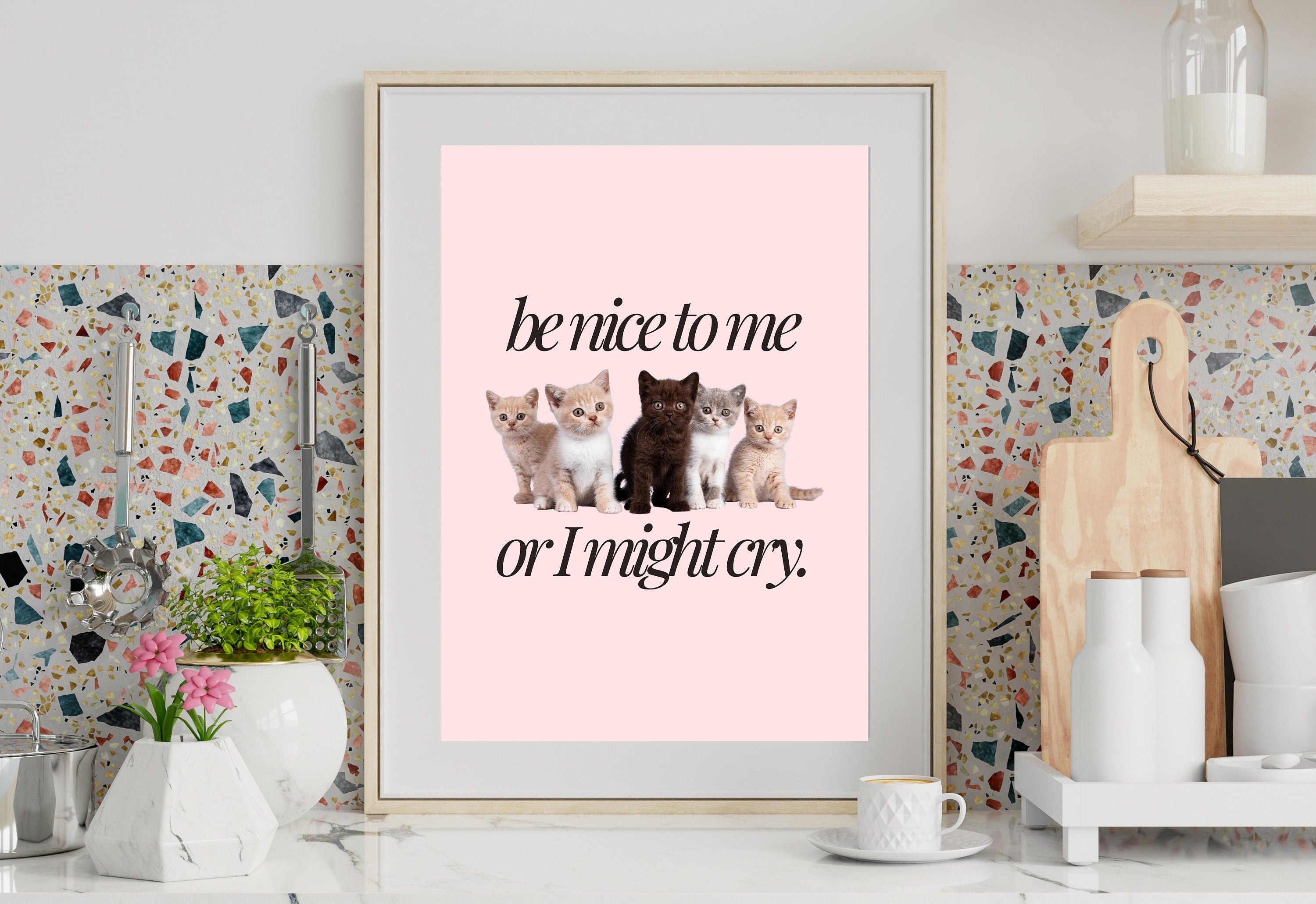 Kitties Art, Digital Art, Cute Kittens Art, Retro Decor, Funny Wall Art, Vintage Kittens Art, Y2K Girly Decor, Cat Wall Art, Funny Cat Art