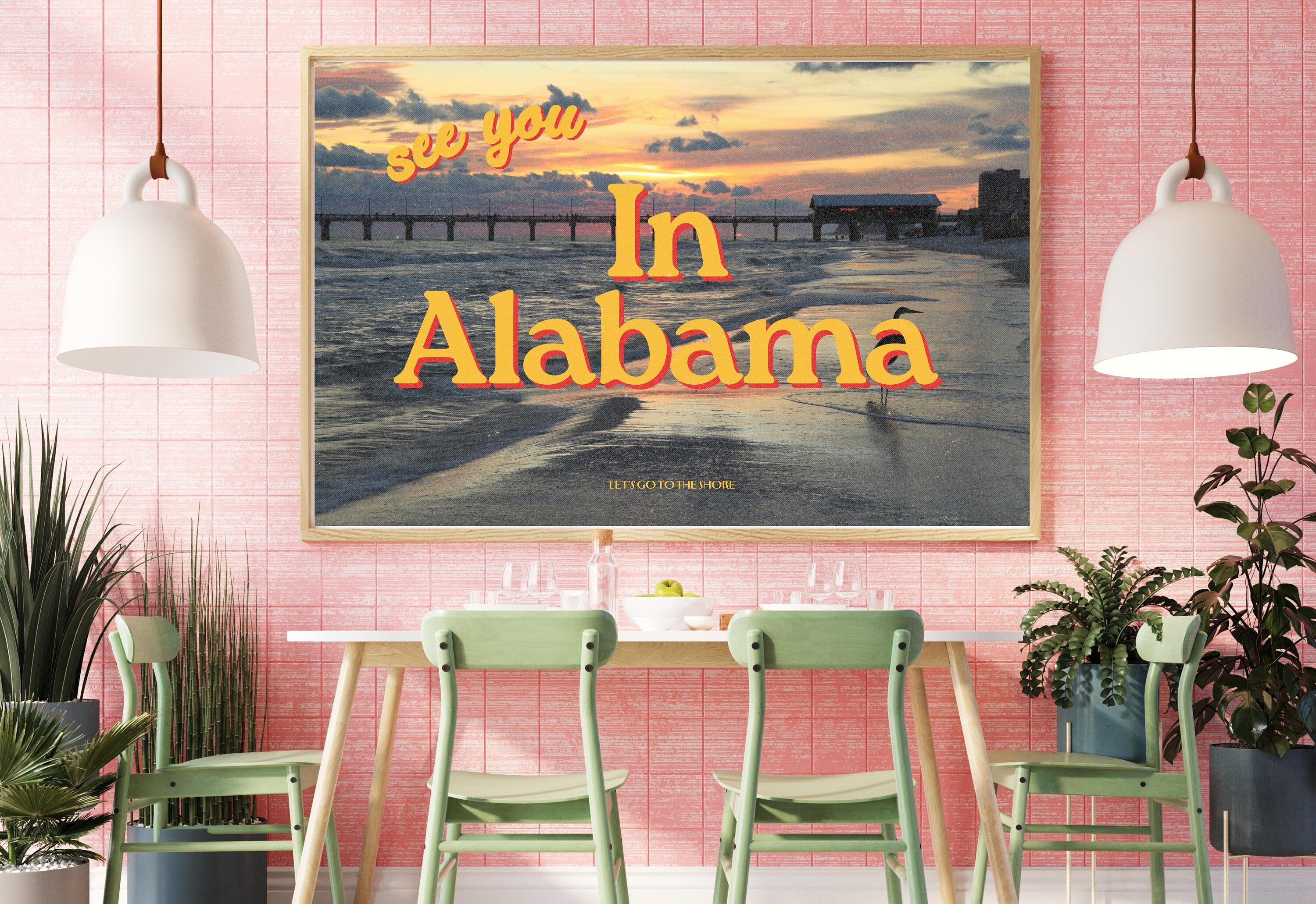 See you in Alabama, Alabama shore art, alabama art print, alabama prints, alabama posters, large wall art, large wall posters, art alabama