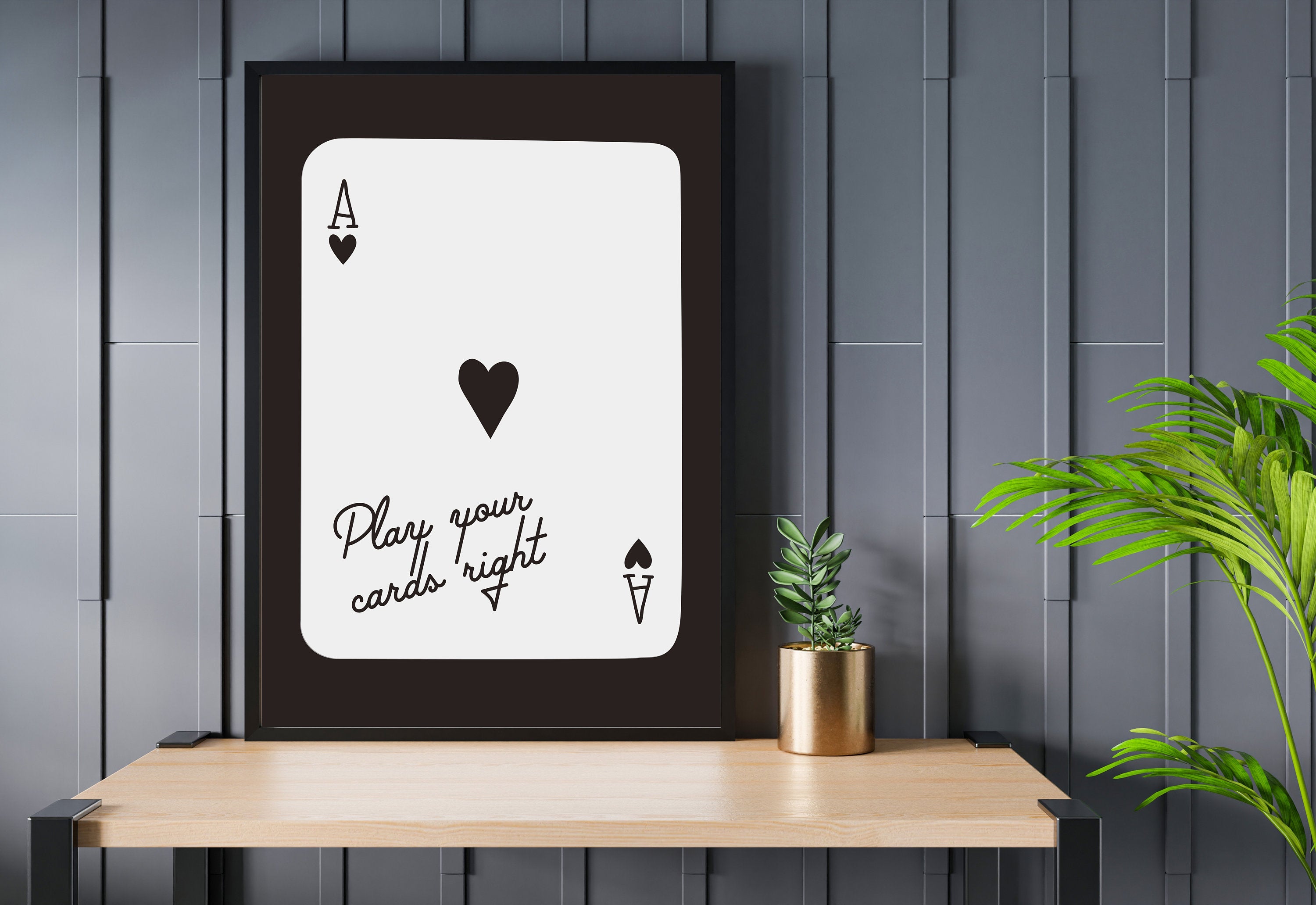 Ace of Hearts, Lucky Girl Quote, Retro Card Posters, Lucky Girl Syndrome Art, Trendy Wall Art, Aesthetic Print, Dorm Art, Ace of Hearts Art