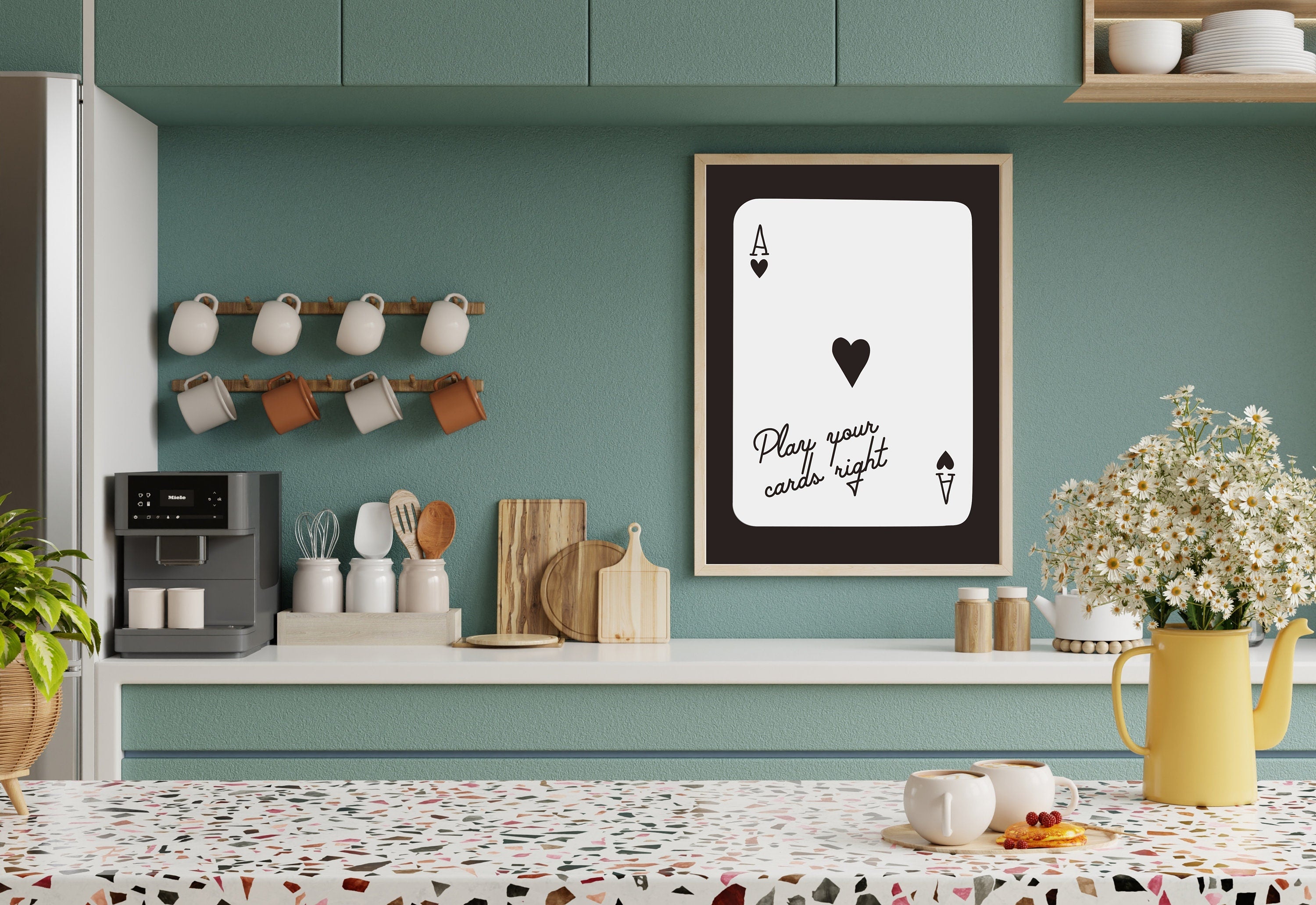 Ace of Hearts, Lucky Girl Quote, Retro Card Posters, Lucky Girl Syndrome Art, Trendy Wall Art, Aesthetic Print, Dorm Art, Ace of Hearts Art