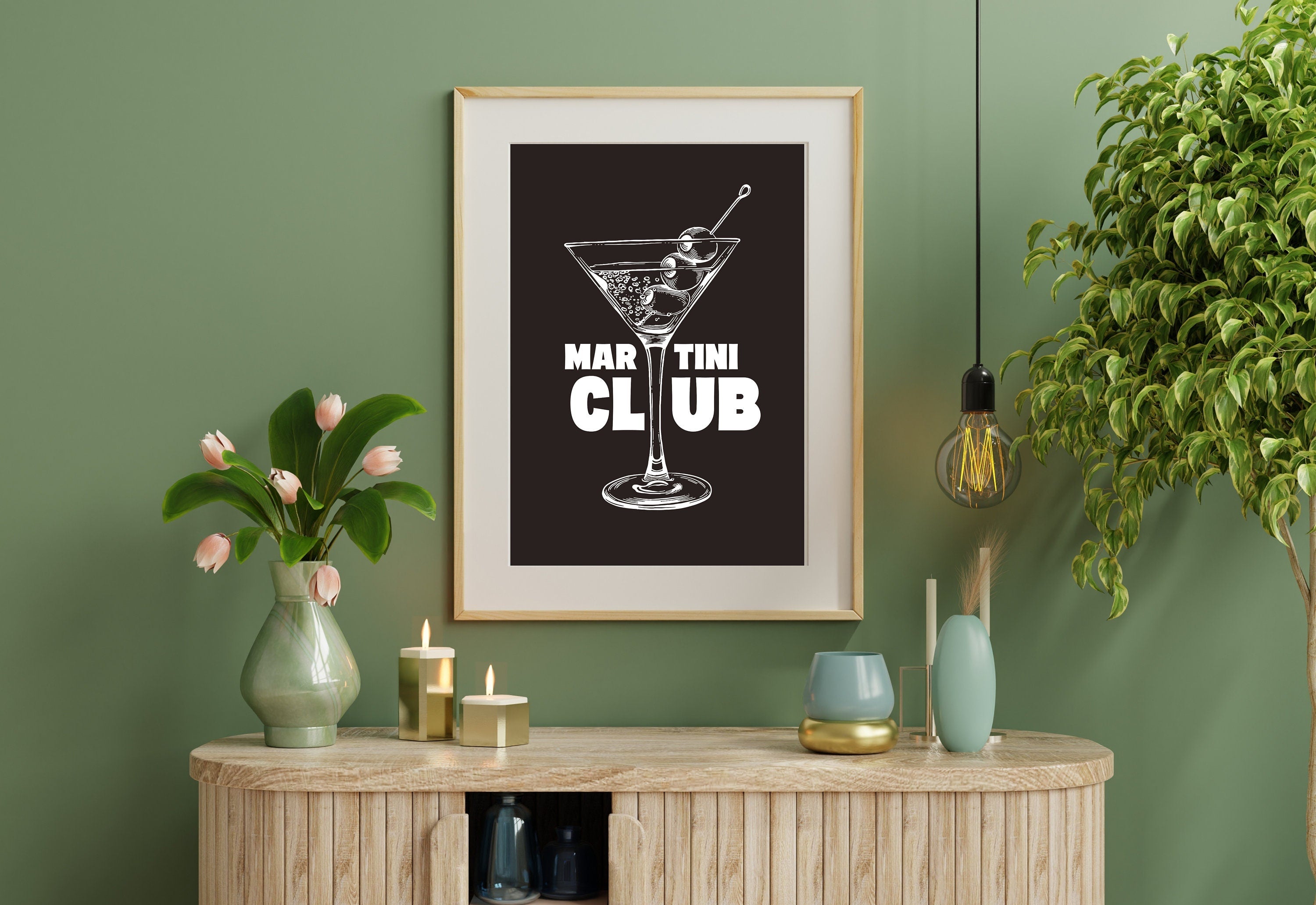 Martini Poster, Retro Cocktail Wall Art, Black Bar Cart Art, Retro Cocktail Poster, Retro drink poster, Vintage Cocktail Print, Martini Club