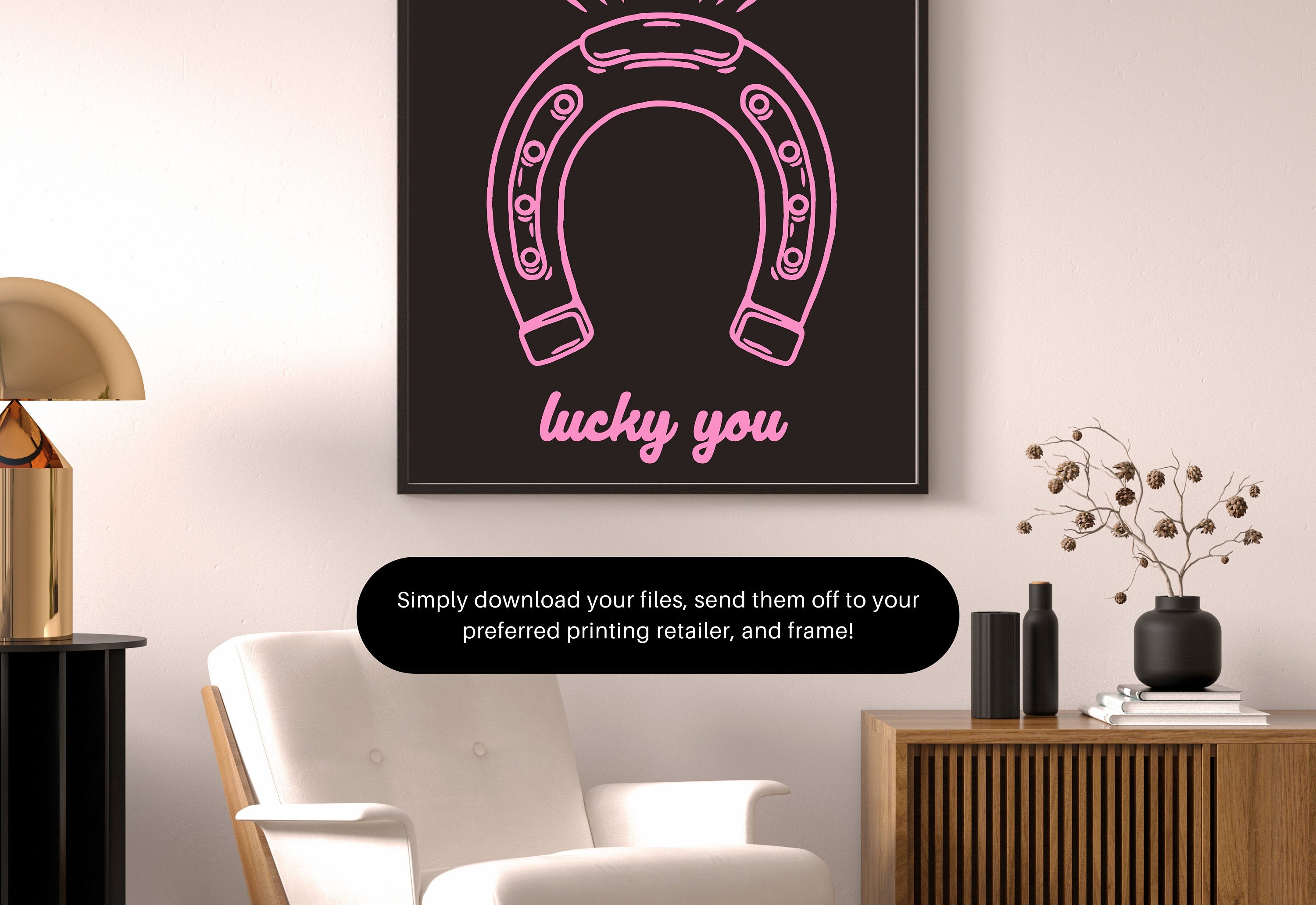 Ace of Hearts, Lucky Girl Quote, Retro Horseshoe Posters, Lucky Girl Syndrome Art, Trendy Wall Art, Aesthetic Print, Dorm Art Poster