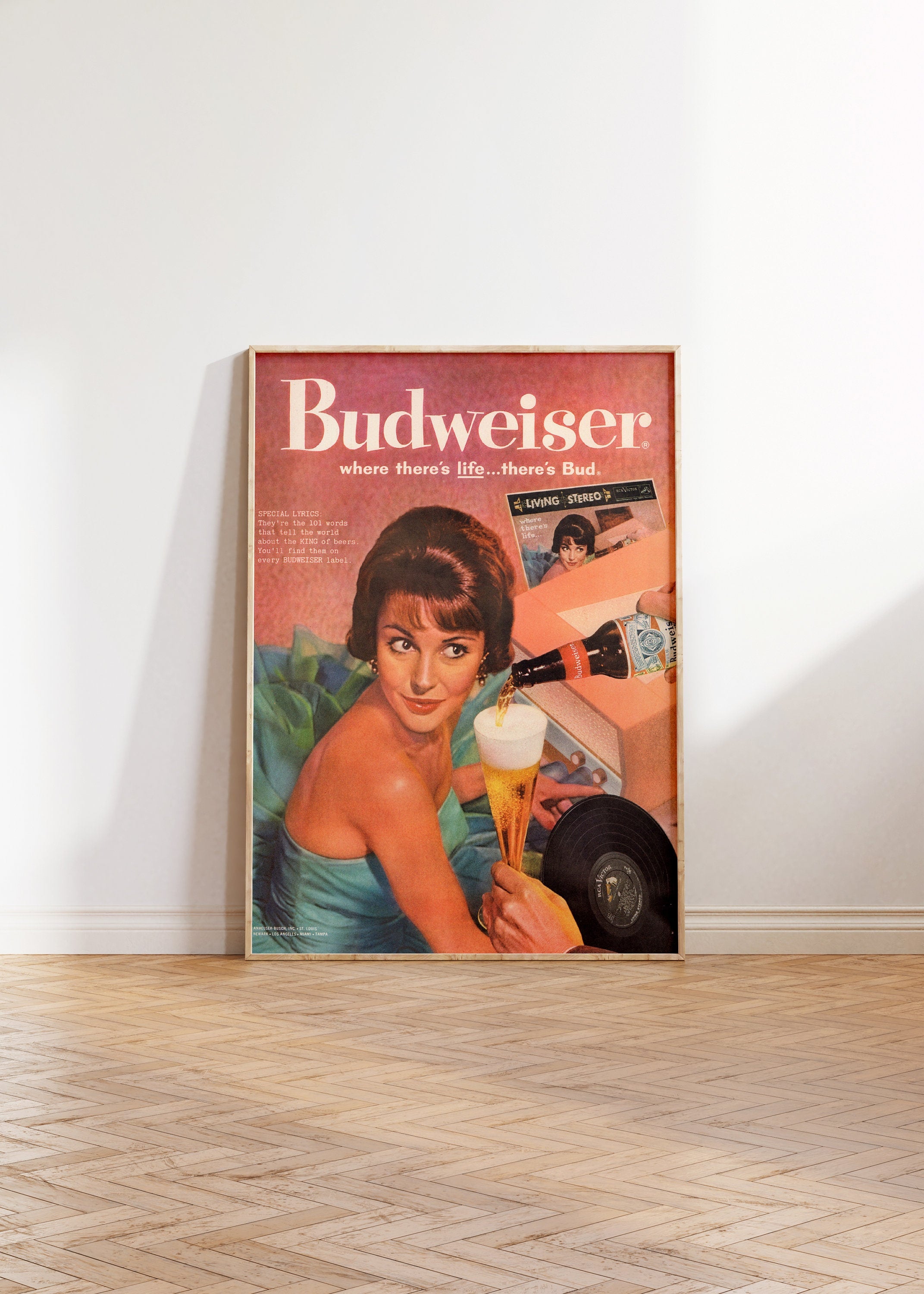 Digital Art, Girly Art Prints, Beer Wall Art, Advertisement Prints, Pulp Photo Art Print, Budweiser Poster, Apartment Art Print, Beer Ad