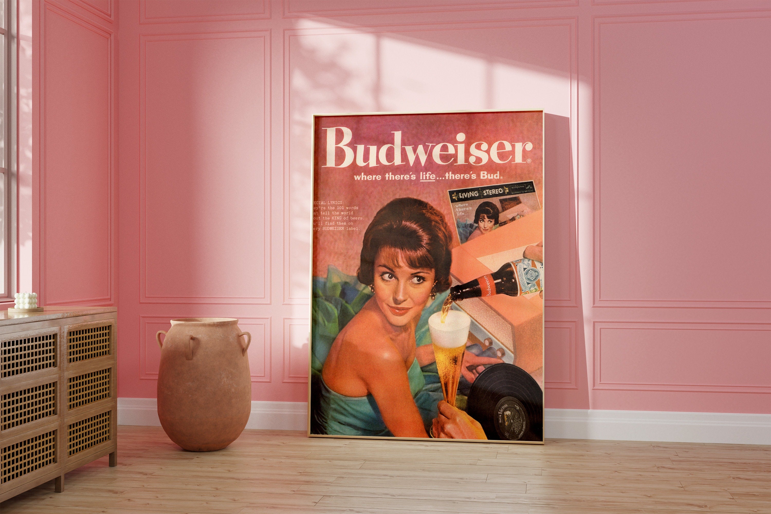 Digital Art, Girly Art Prints, Beer Wall Art, Advertisement Prints, Pulp Photo Art Print, Budweiser Poster, Apartment Art Print, Beer Ad