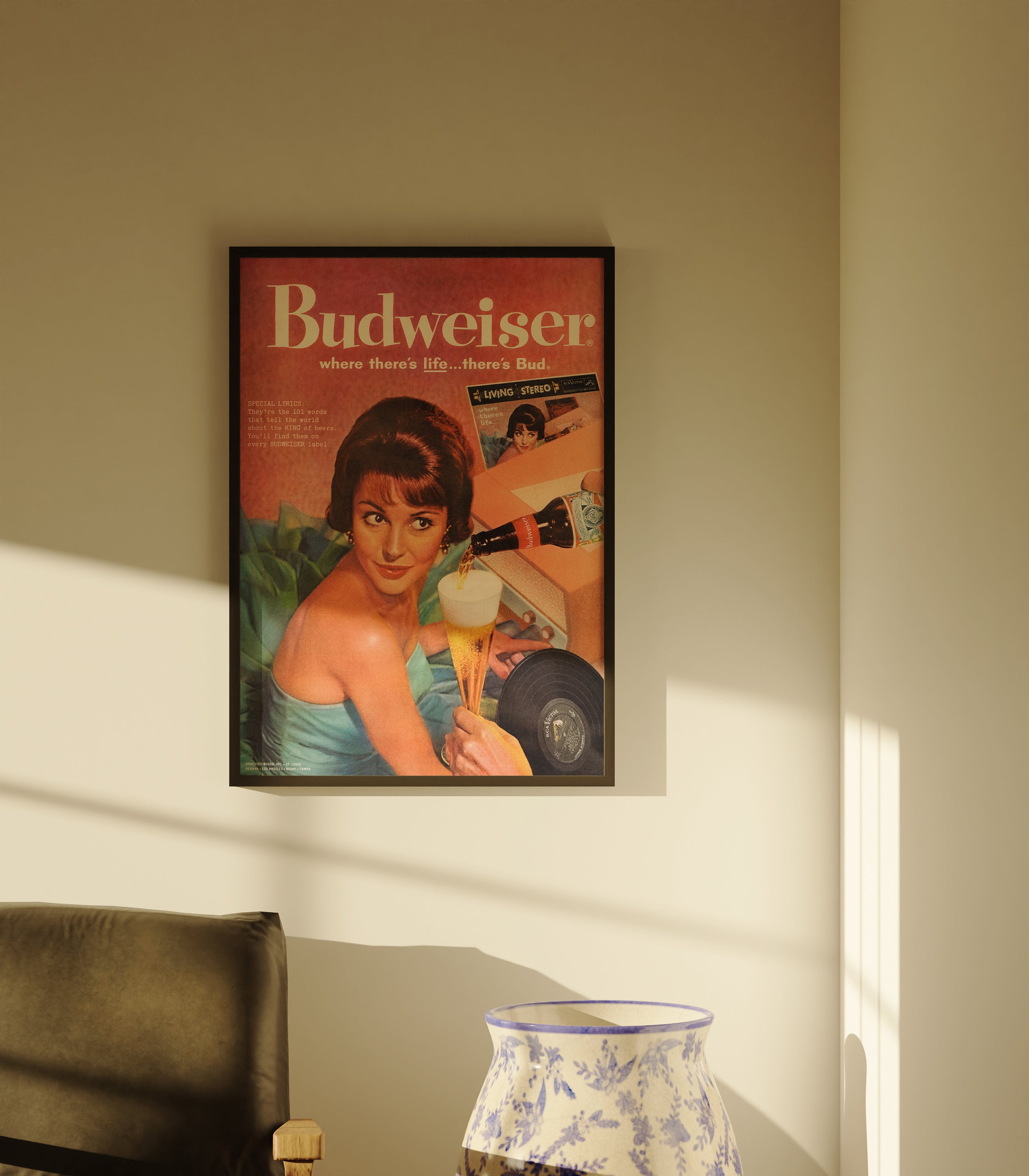 Digital Art, Girly Art Prints, Beer Wall Art, Advertisement Prints, Pulp Photo Art Print, Budweiser Poster, Apartment Art Print, Beer Ad