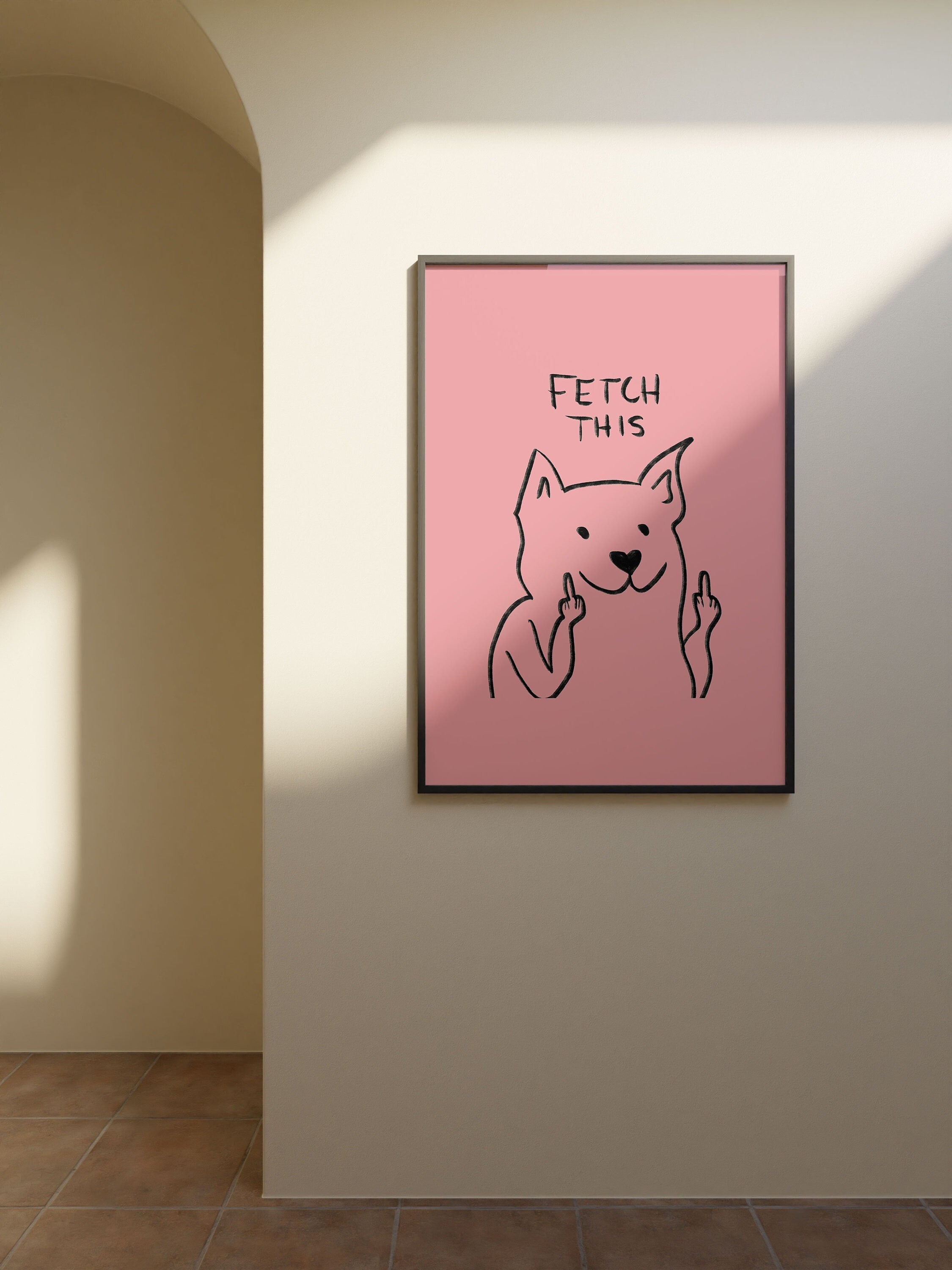 Fetch This - Digital Download - Wall Print - Retro Decor - Girly Print - Downloadable Art - Large Print - Funny Art - Dog Art Print