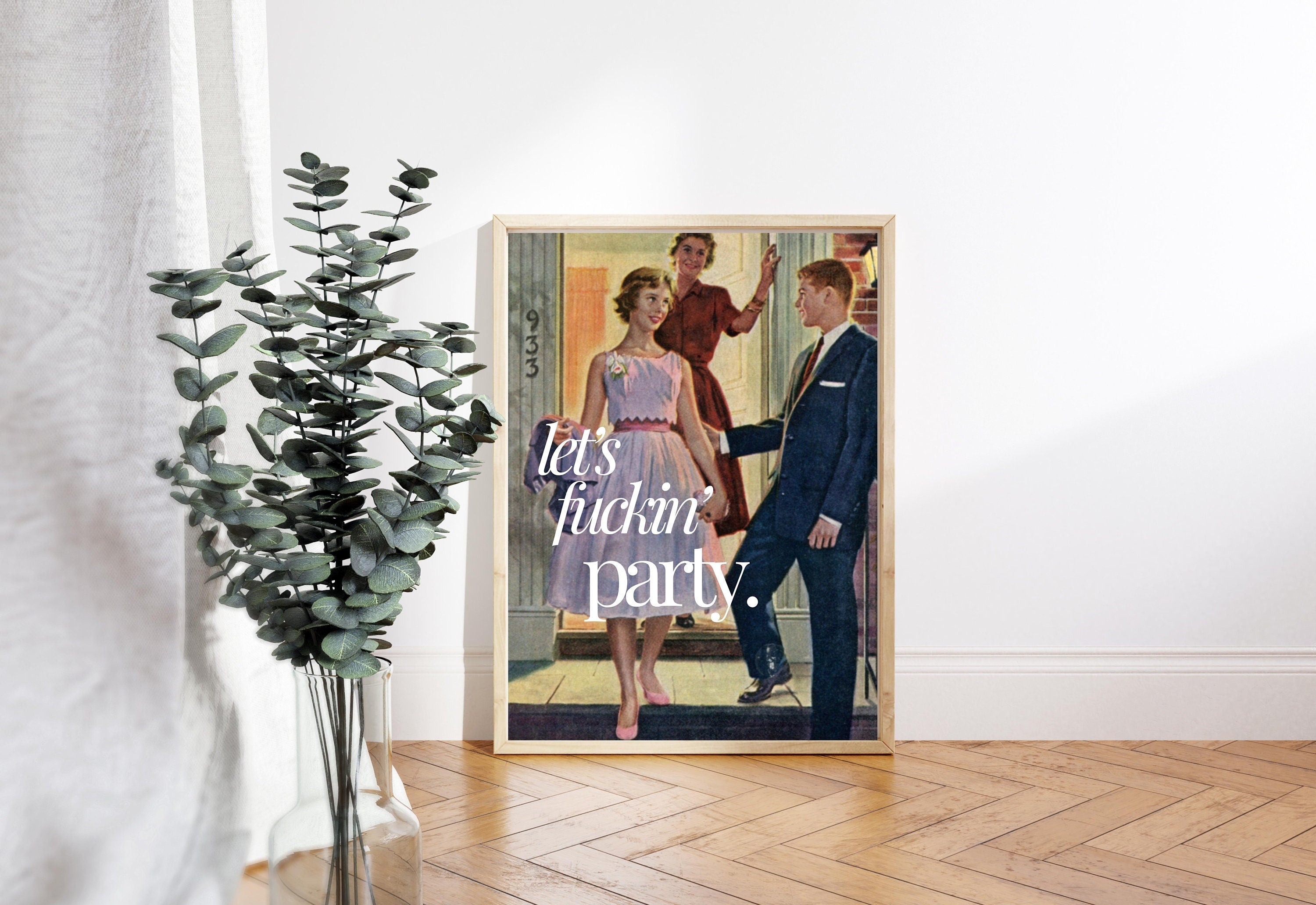 Party Retro Art, Digital Download, Vintage Funny Prints, Funny Girly Print, Retro Trendy Art Print, Girly Art, Cocktail Art, Bar Cart Art