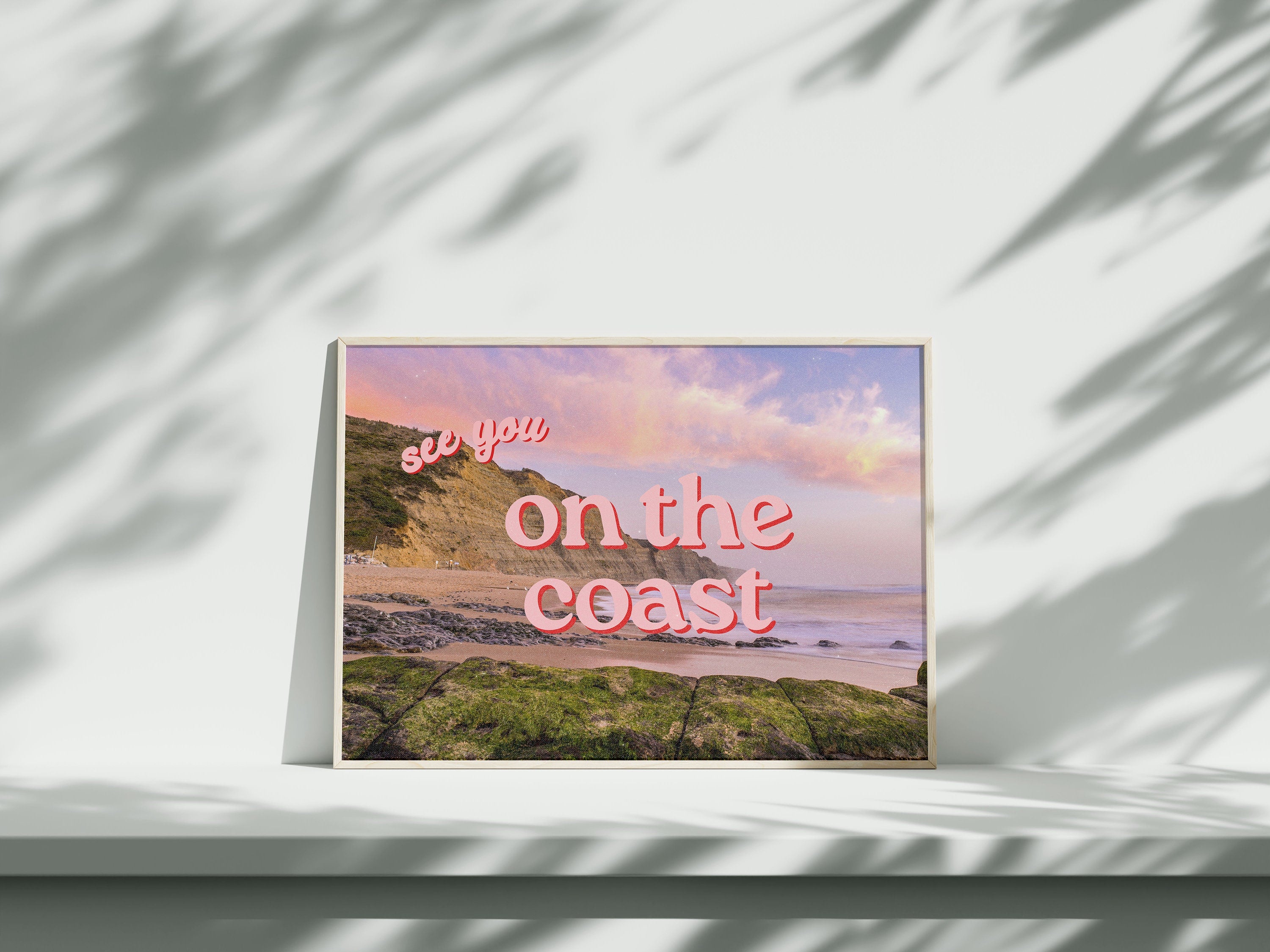 Coastal Art Prints, Oregon Posters, Retro Postcard Prints, Retro Ocean Art Print, Preppy Art, Ocean Posters, Coastal Posters, Ocean Art