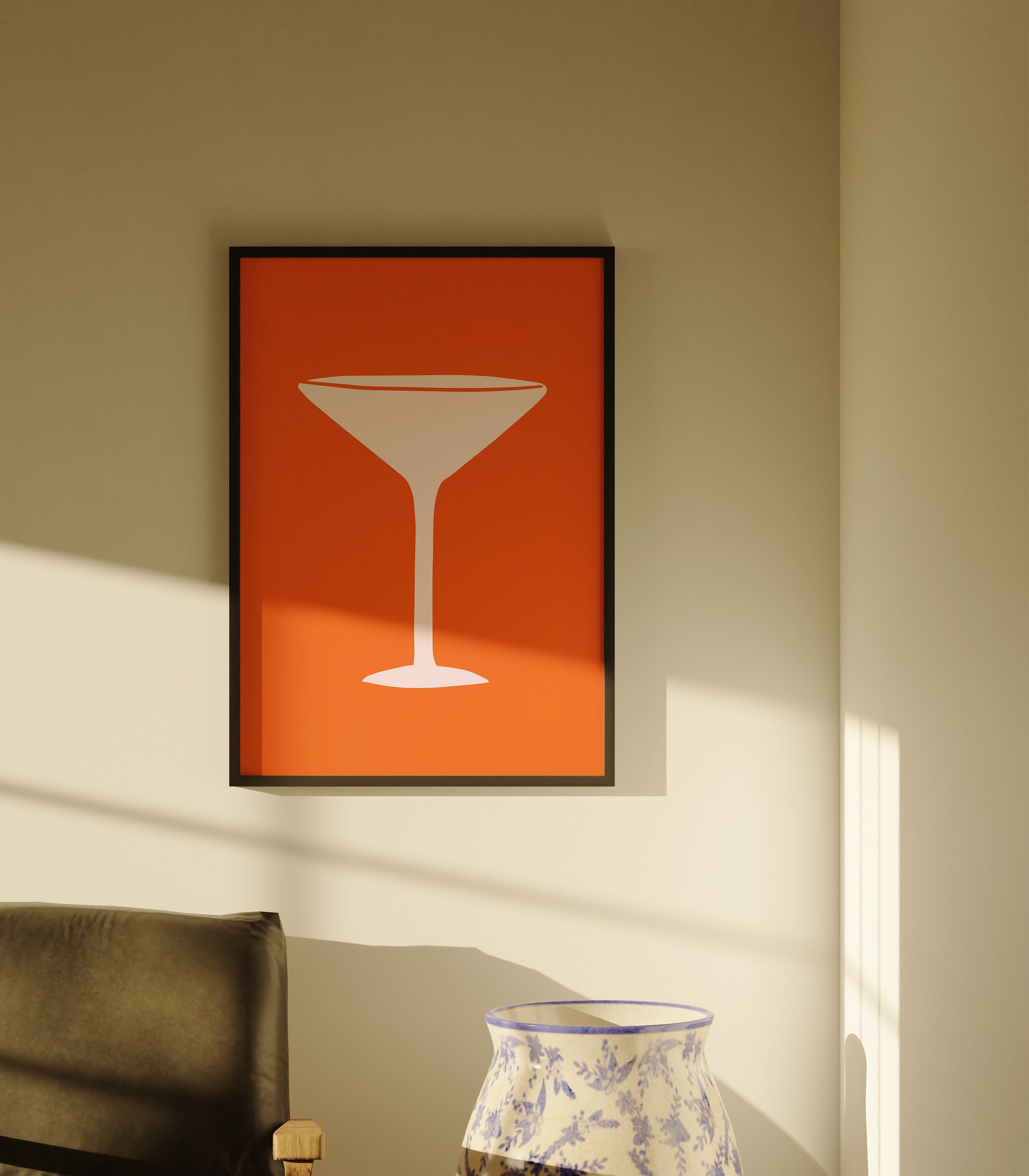 Salud Art Print, Digital Download, Martini Art, Bar Cart Decor, Trendy Art, 70s Art Print-Girly Art, Cocktail Art, Preppy Orange Art