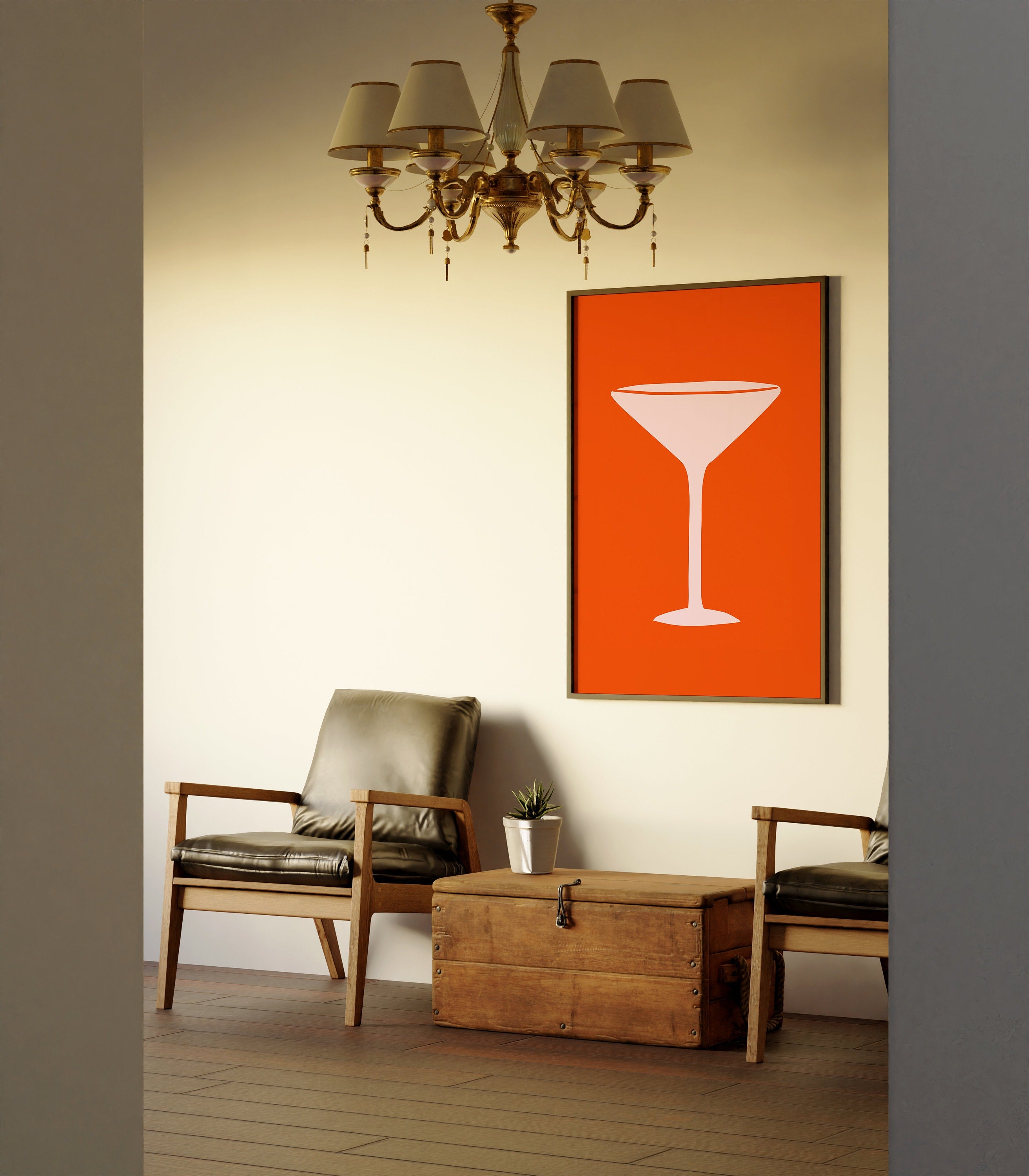 Salud Art Print, Digital Download, Martini Art, Bar Cart Decor, Trendy Art, 70s Art Print-Girly Art, Cocktail Art, Preppy Orange Art