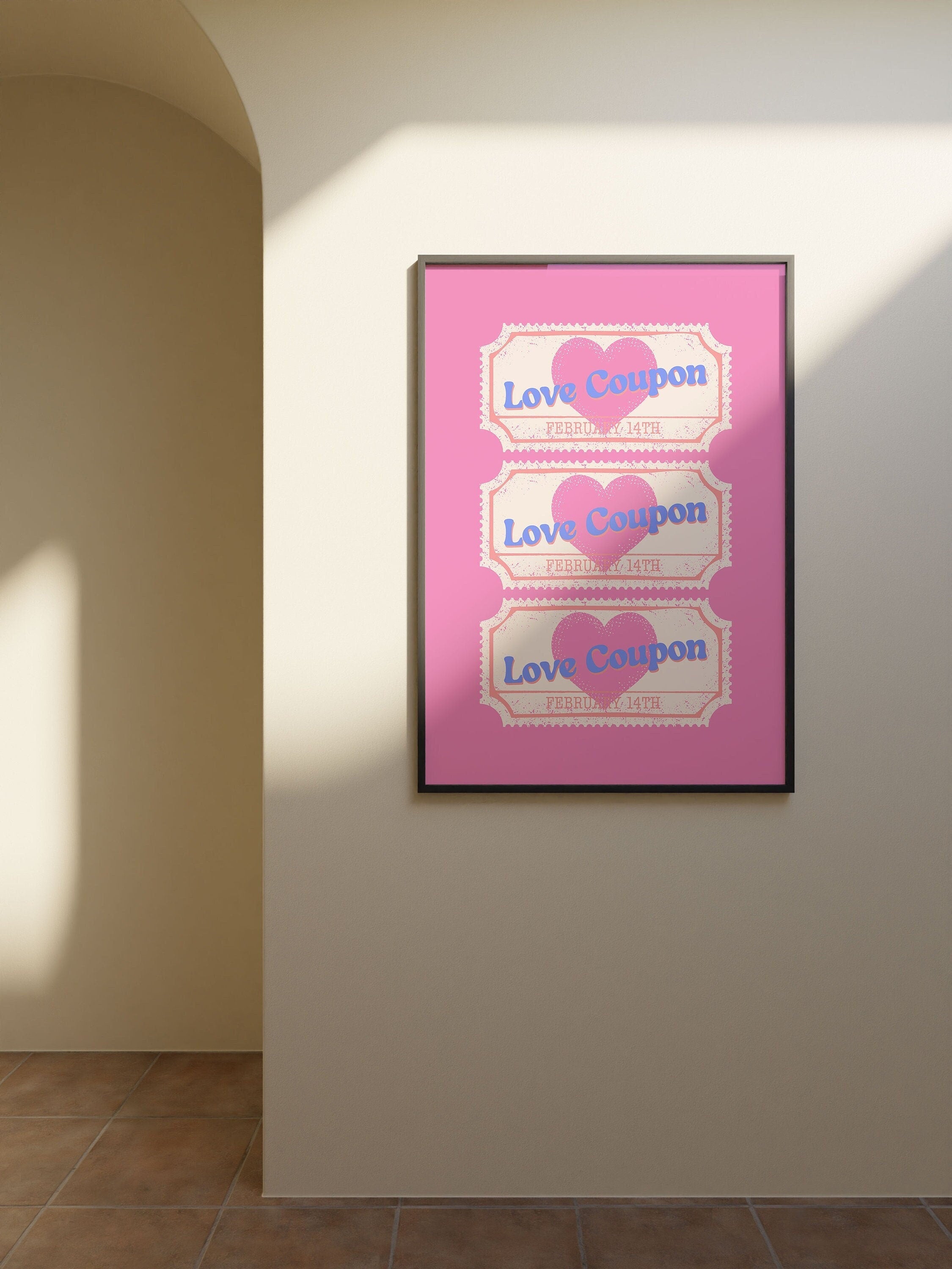 Ticket Poster, Coquette Aesthetic, Valentines Poster, Pink Art, It Girl Aesthetic Poster, Valentines Art Print, Fair Ticket, V-Day Poster