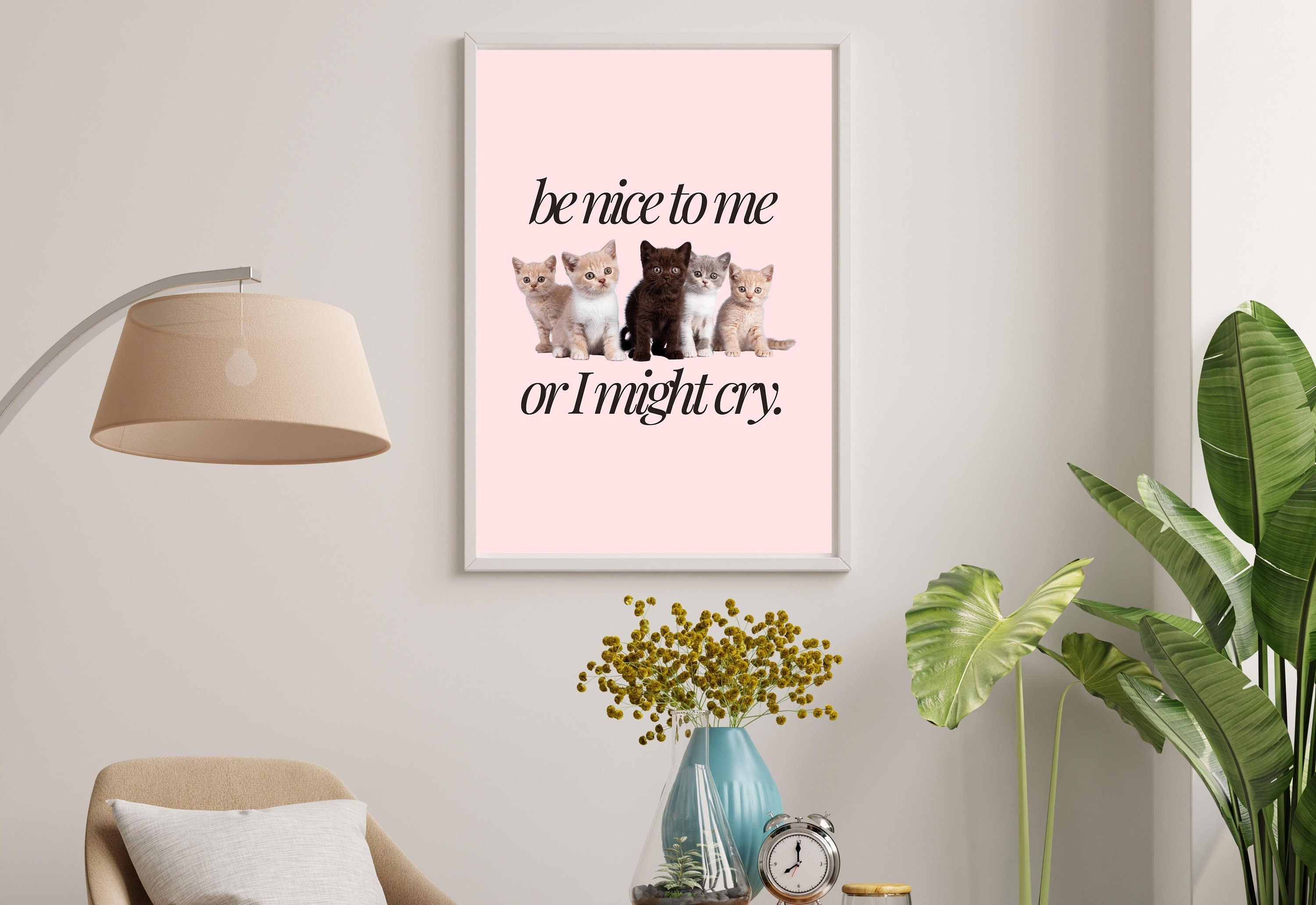 Kitties Art, Digital Art, Cute Kittens Art, Retro Decor, Funny Wall Art, Vintage Kittens Art, Y2K Girly Decor, Cat Wall Art, Funny Cat Art