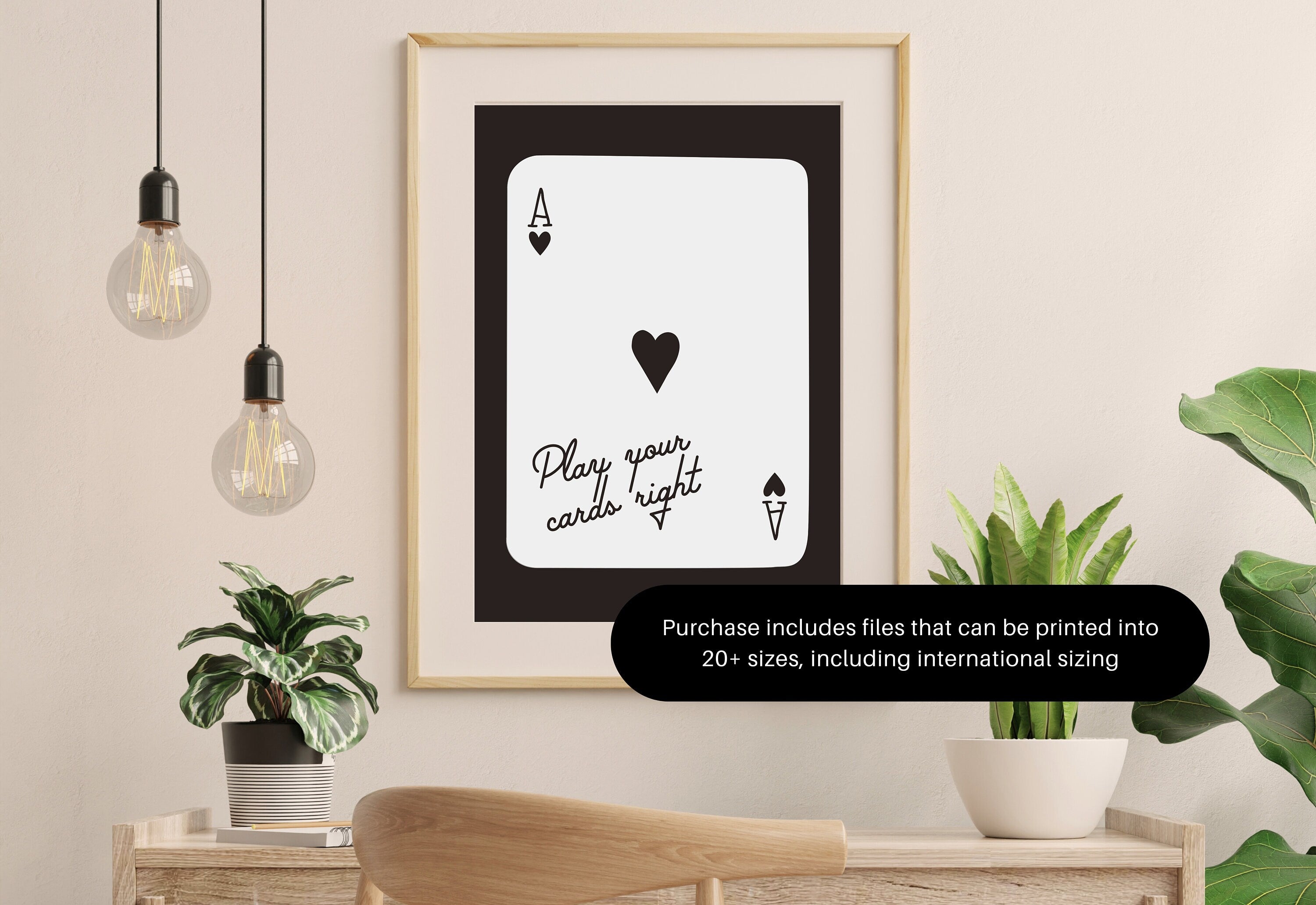 Ace of Hearts, Lucky Girl Quote, Retro Card Posters, Lucky Girl Syndrome Art, Trendy Wall Art, Aesthetic Print, Dorm Art, Ace of Hearts Art