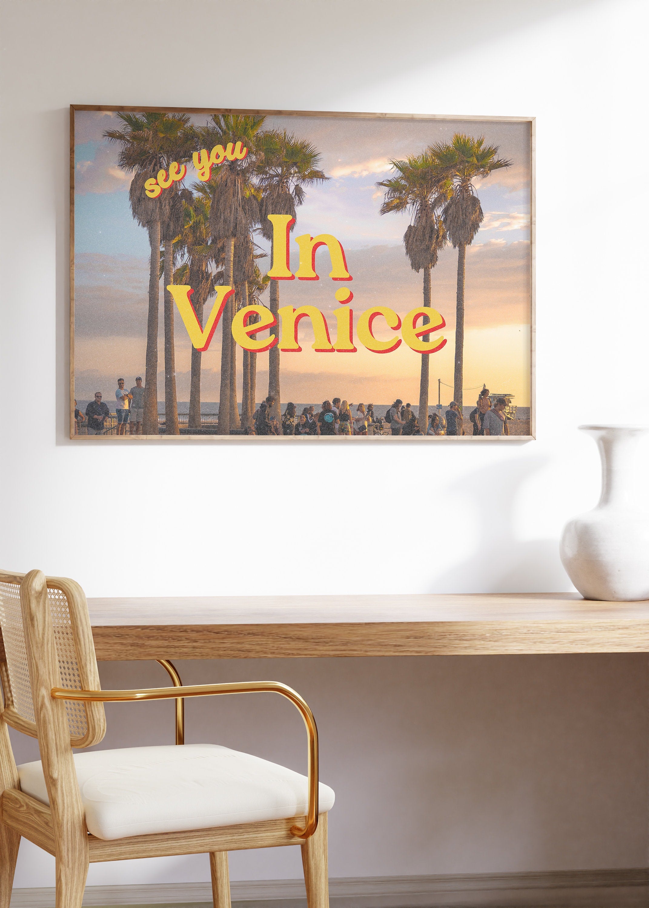 Venice Beach Prints, See you in Venice Postcard, Retro Photo Prints, Skateboard Art, Preppy Art, Trendy Art Print, Venice Beach Posters