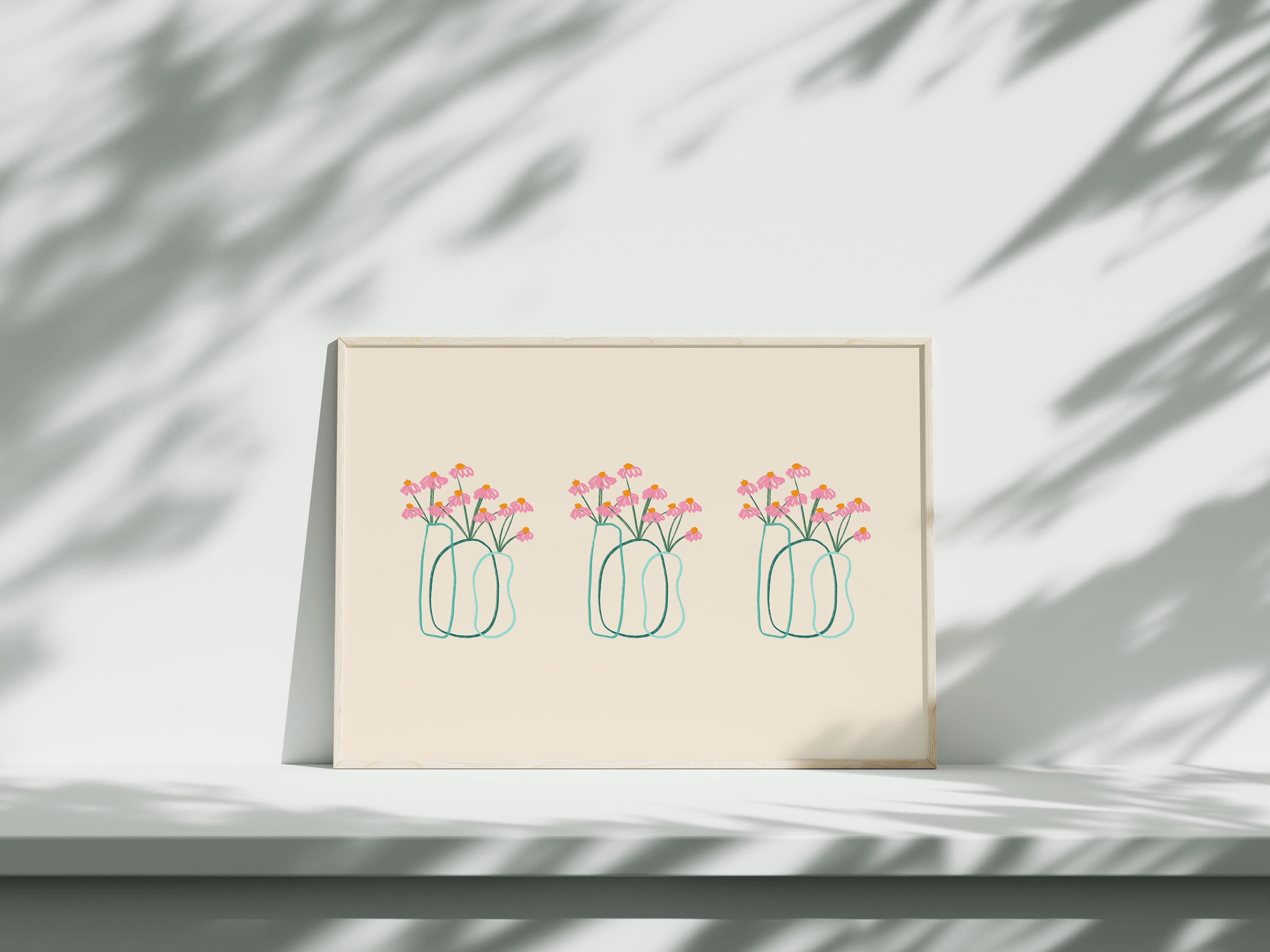 Bouquet of Flowers, Floral Art, Art Prints Floral, Floral Decor, Colorful Print, Girls Bedroom, Gift Idea, Inspirational Art, Minimalist Art