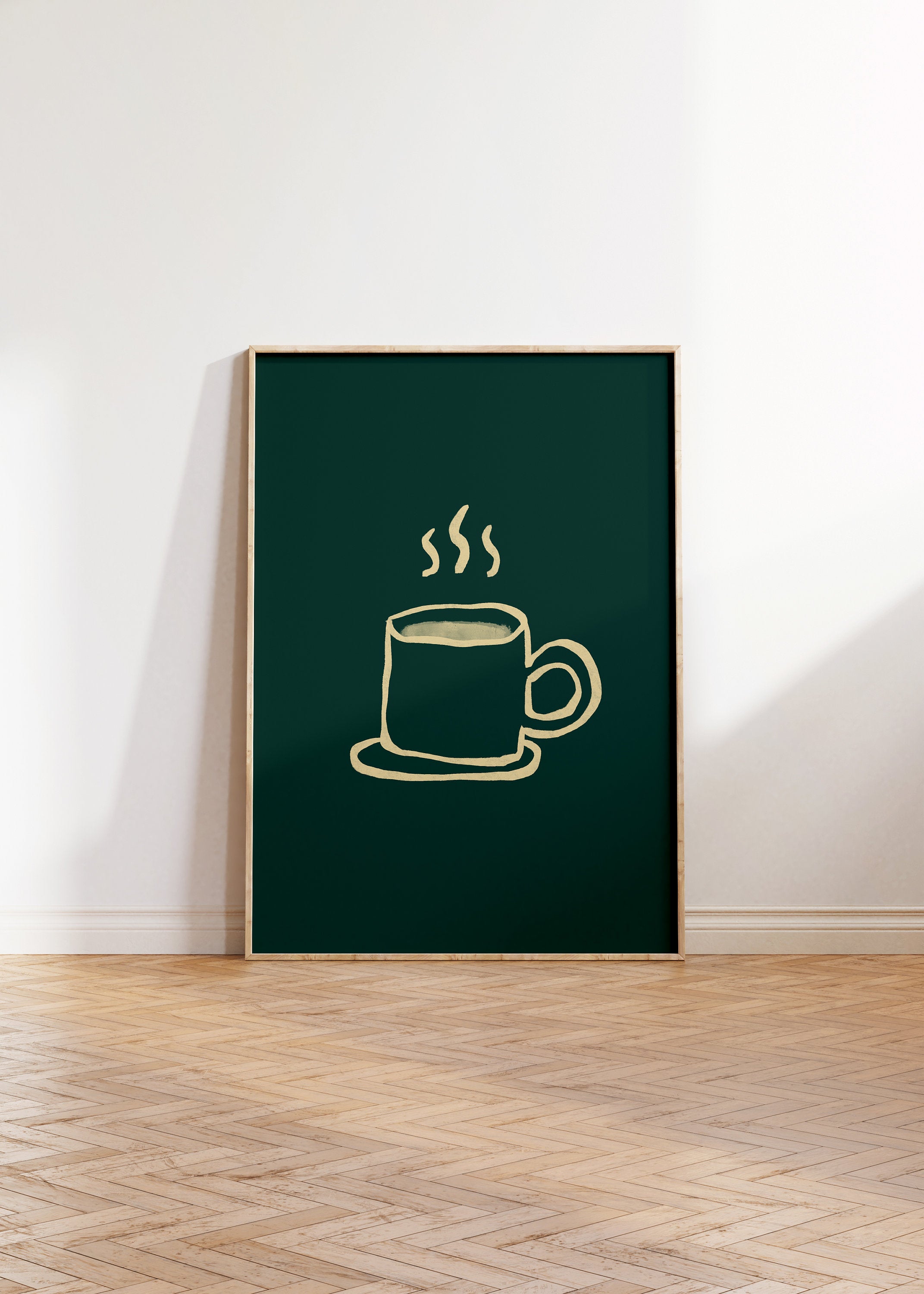 Digital Prints, Retro Coffee Poster, Green Kitchen Art, Coffee Art Print, Coffee Cartoon Print, Retro Wall Art, Vintage Kitchen Prints