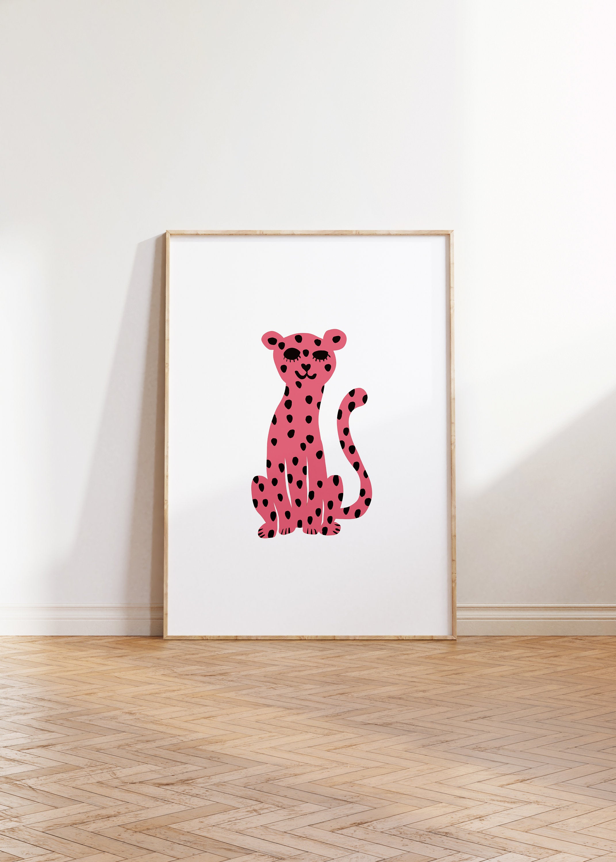 Animal Art, Kids Room Print, Digital download, Pink and White Art, Preppy Wall Art, Pink Art Print, Funky Animal Art, Funky Posters