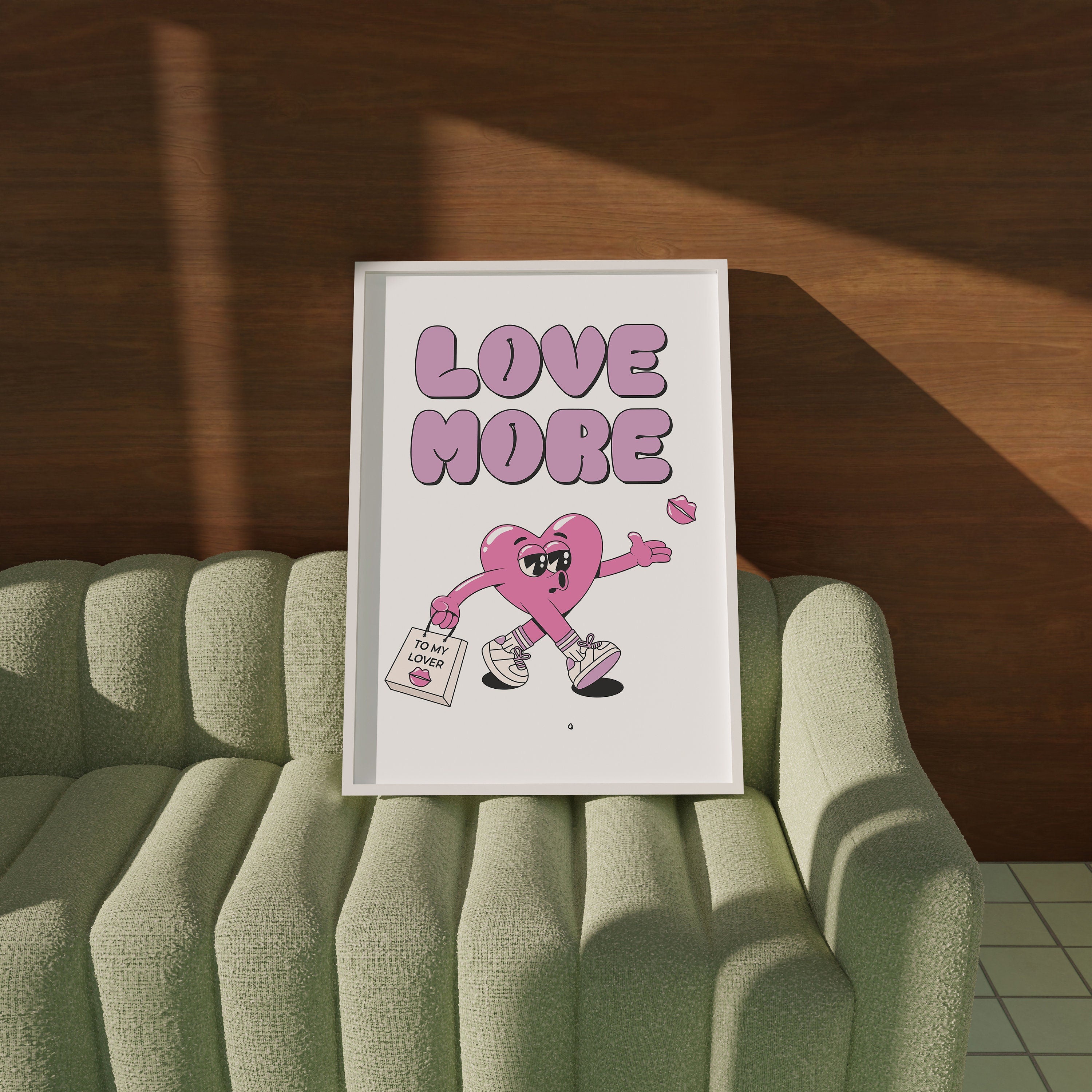 Love Is a Good Idea-Digital Prints-Wall Print-Retro Print-Instant Download Art-Retro Cartoon Character-Wall Art Print-70s Print-Girly Art