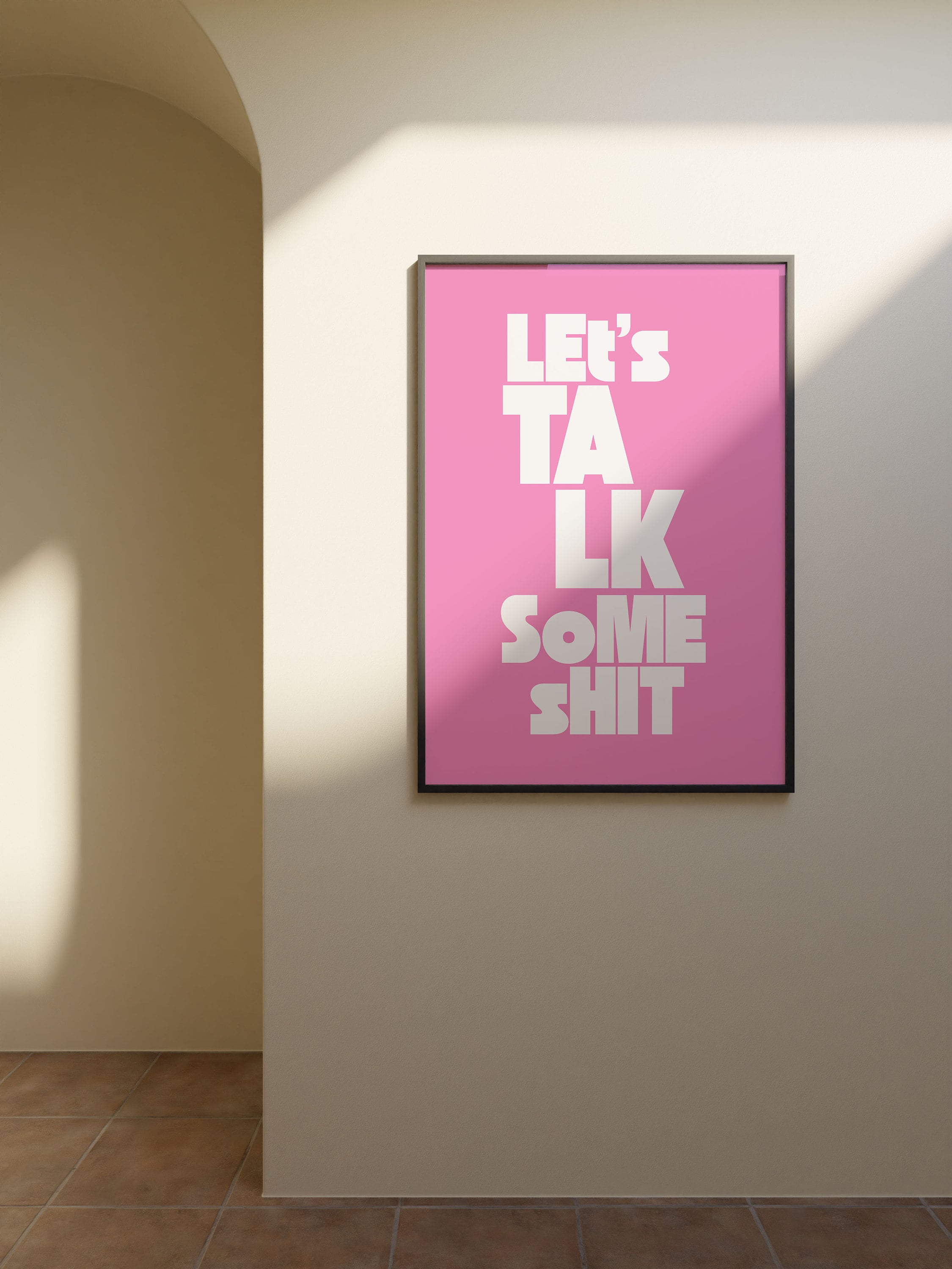 Talk Shit Art Print, Digital Prints, Wall Art Print, Typography Prints, Funny posters, Preppy Wall Art, Bar Car Decor, Apartment Art