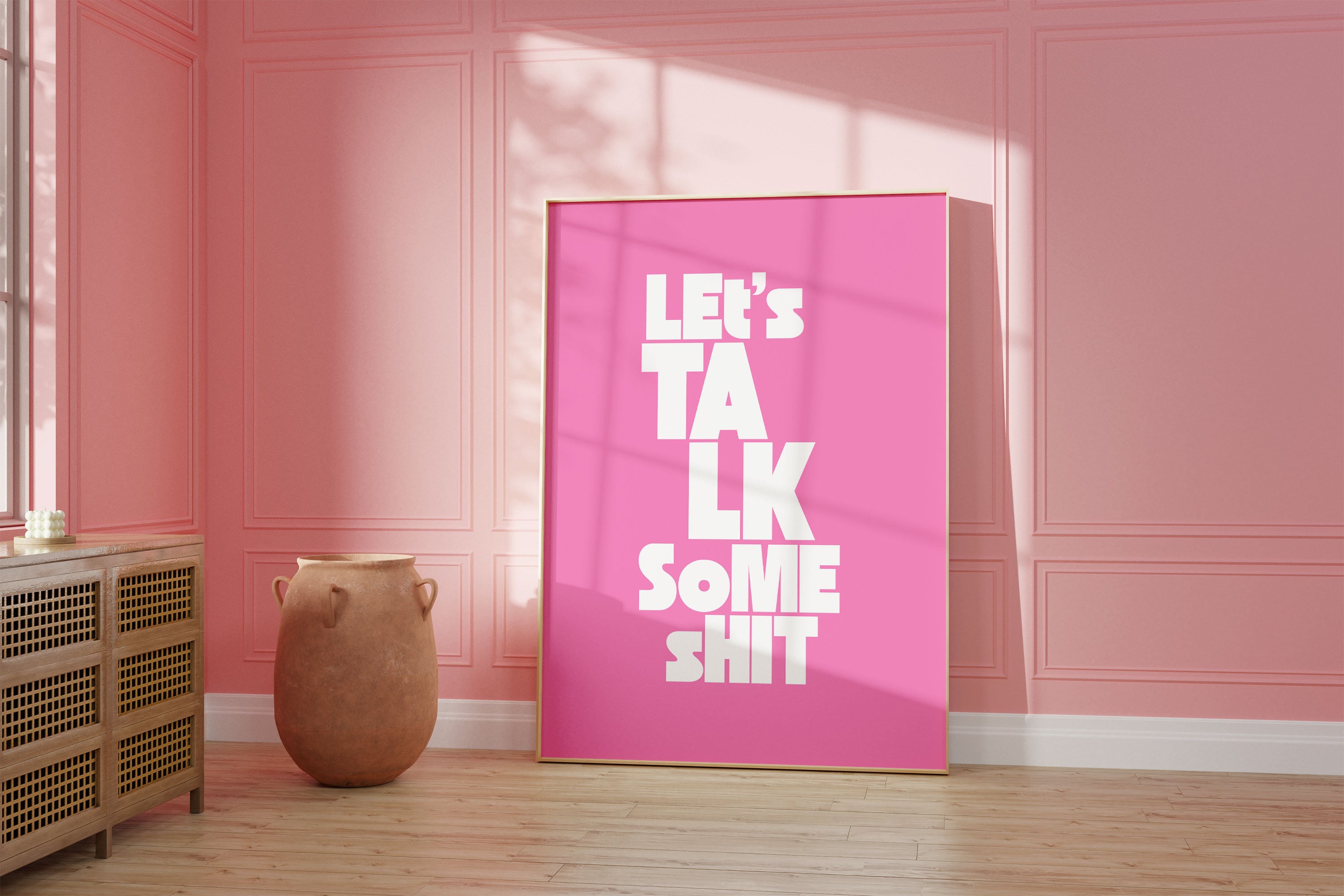 Talk Shit Art Print, Digital Prints, Wall Art Print, Typography Prints, Funny posters, Preppy Wall Art, Bar Car Decor, Apartment Art