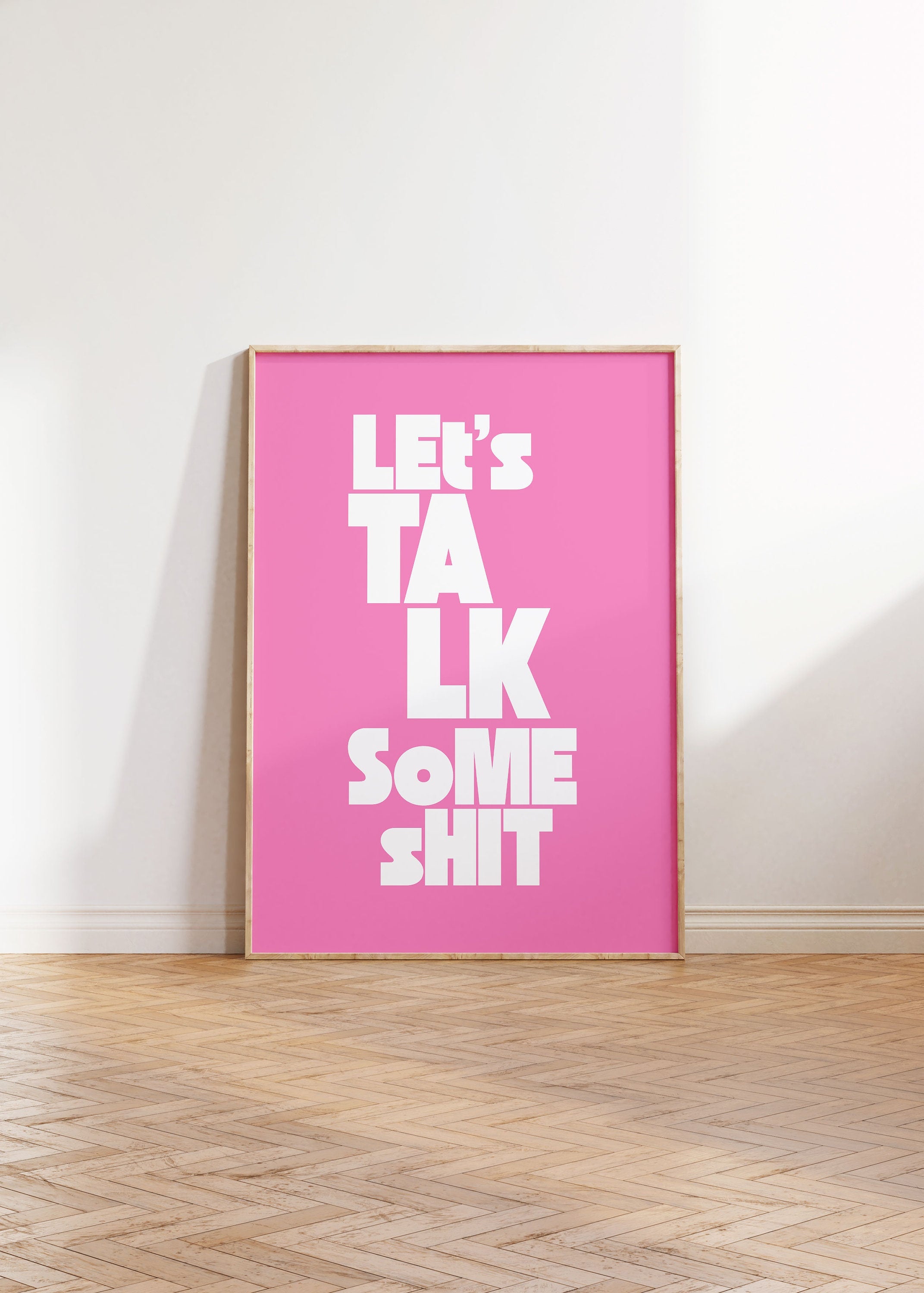 Talk Shit Art Print, Digital Prints, Wall Art Print, Typography Prints, Funny posters, Preppy Wall Art, Bar Car Decor, Apartment Art