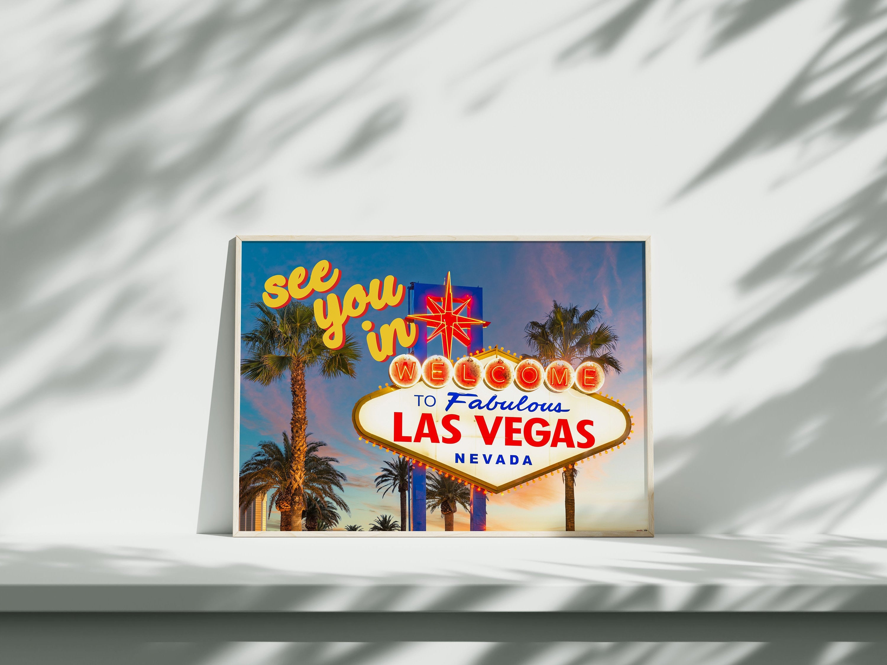 Las Vegas Art, See you in Las Vegas, Retro Postcard Prints ,Retro Photo Art, Las Vegas Art, Trendy Art Print, Las Vegas Posters, LV Art