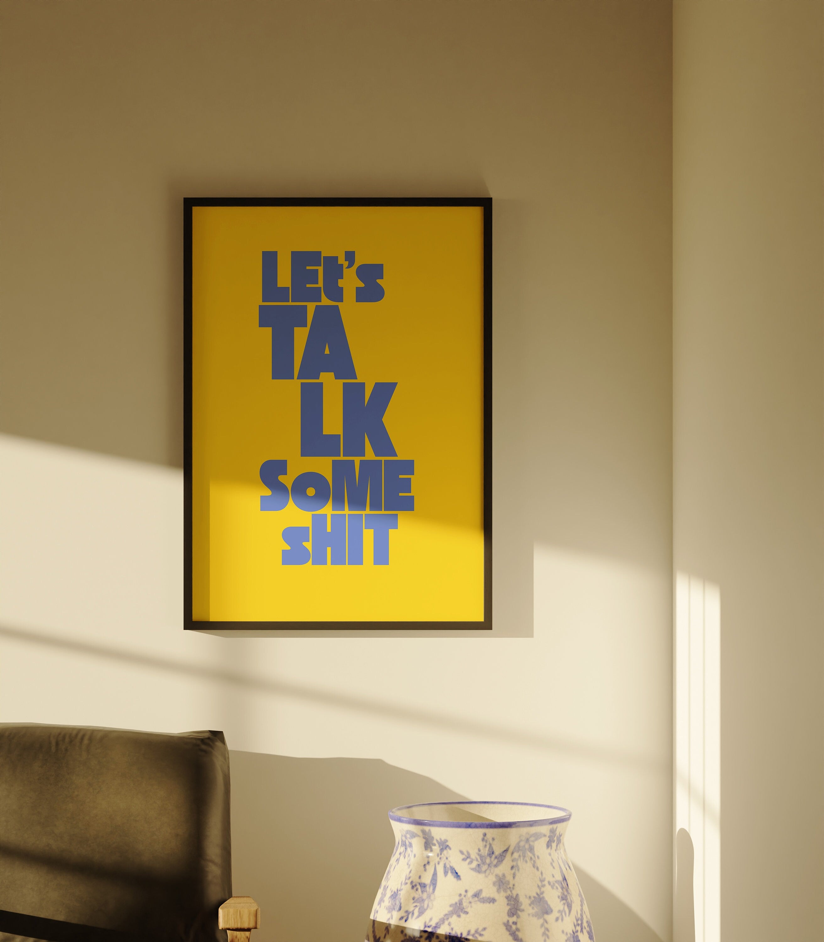 Talk Shit Art Print, Digital Prints, Wall Art Print, Typography Prints, Funny posters, Preppy Wall Art, Bar Car Decor, Apartment Art