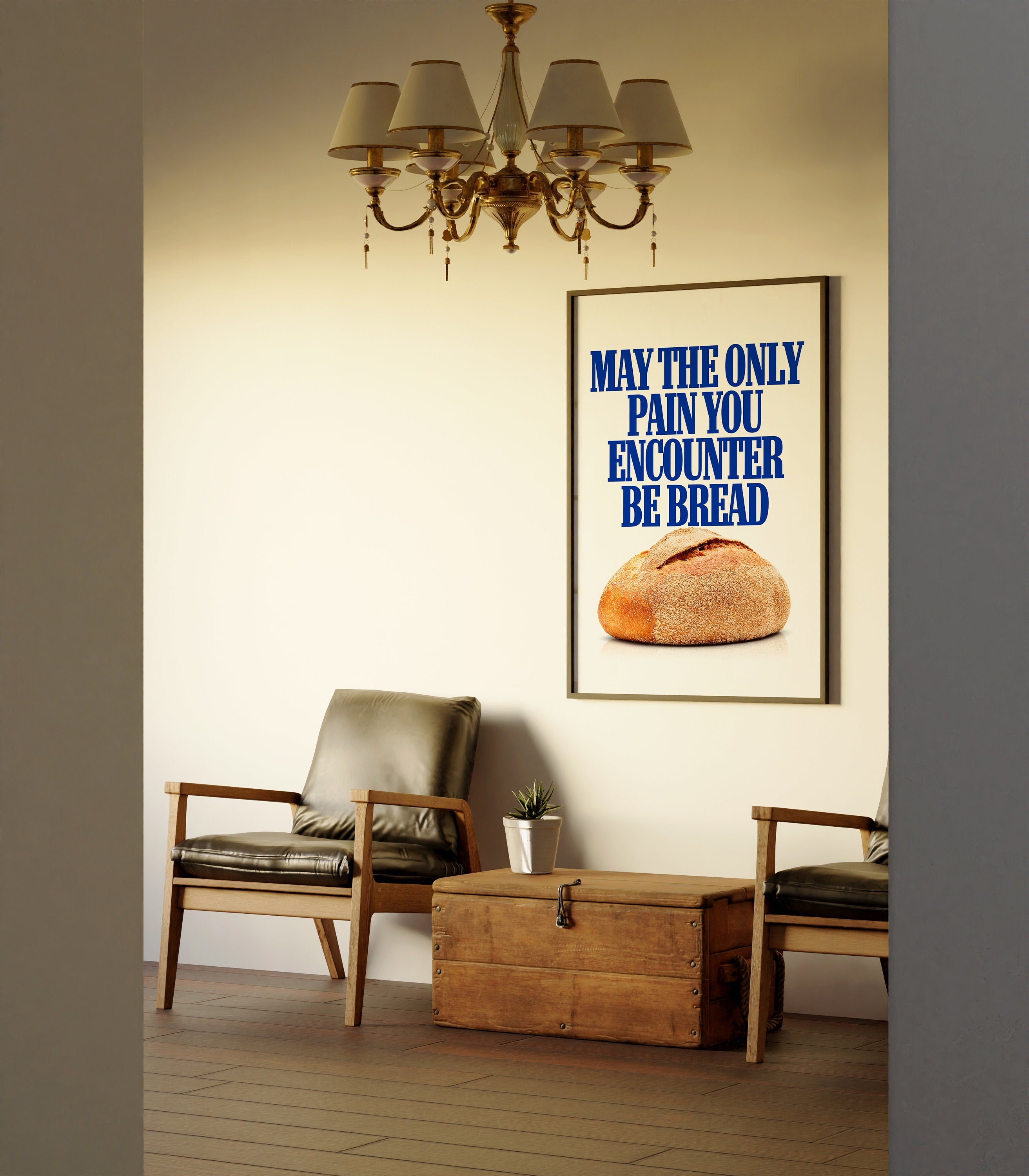 Pain in Bread Art Print, Digital Download, Food Wall Art Print, Trendy Wall Art Print, Fun Kitchen Wall Art Print, Kitchen Wall Decor