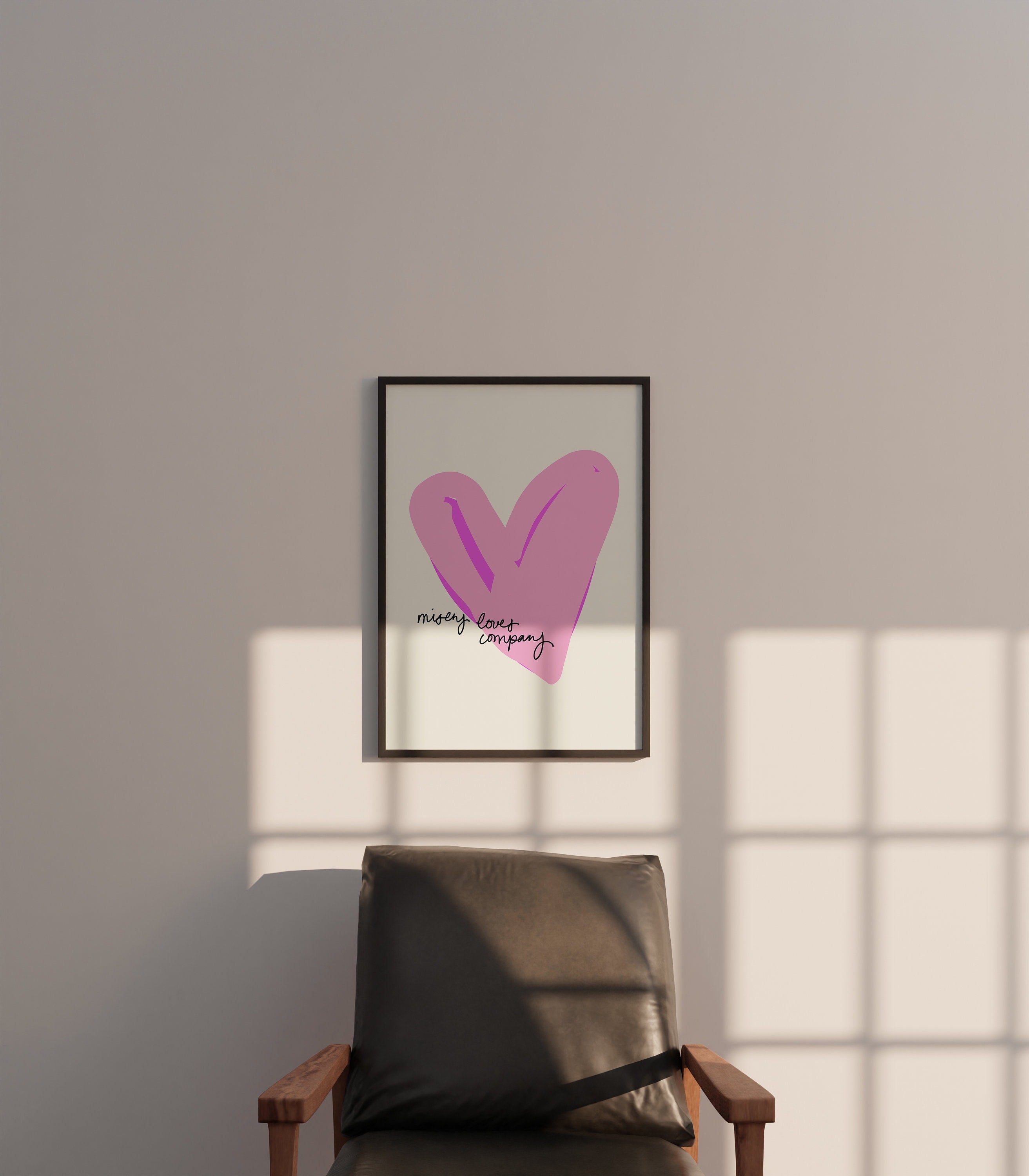 Emo Girl Quote, Retro Heart Posters, It Girl Art, Trendy Wall Art, Aesthetic Print, Dorm Art, Heart Print, Misery Loves Company Art Print