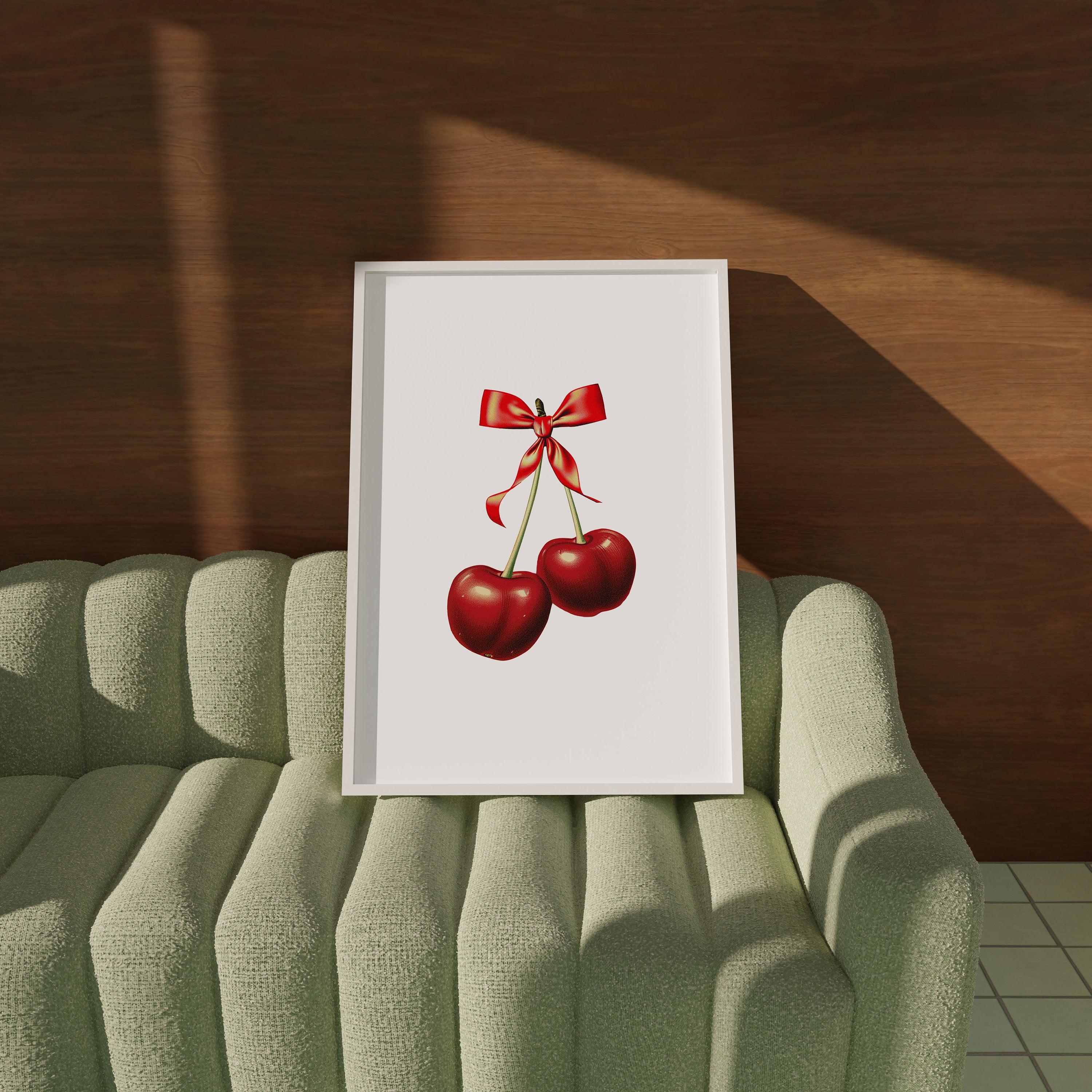 Cherry Poster, Coquette Wall Art, Digital Downloads, Fruit Prints, Trendy Wall Art, Cherry Decor, Cute Cherry Art, Coquette Prints